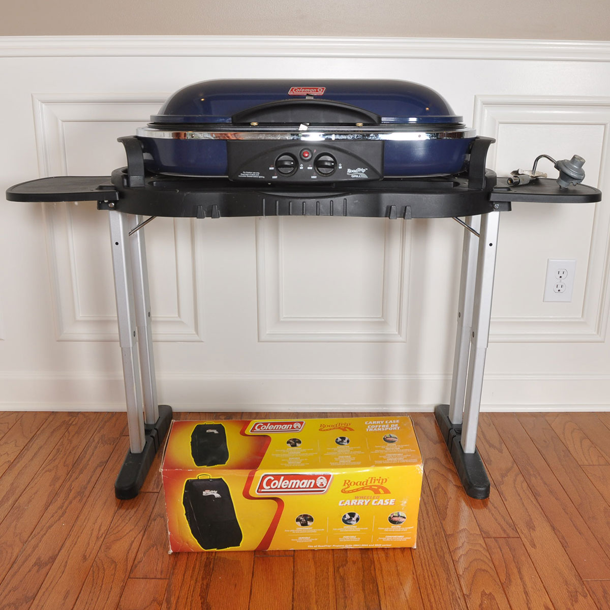 Coleman "Road Trip" Propane Grill with Folding Stand and Wheeled Carrying Case