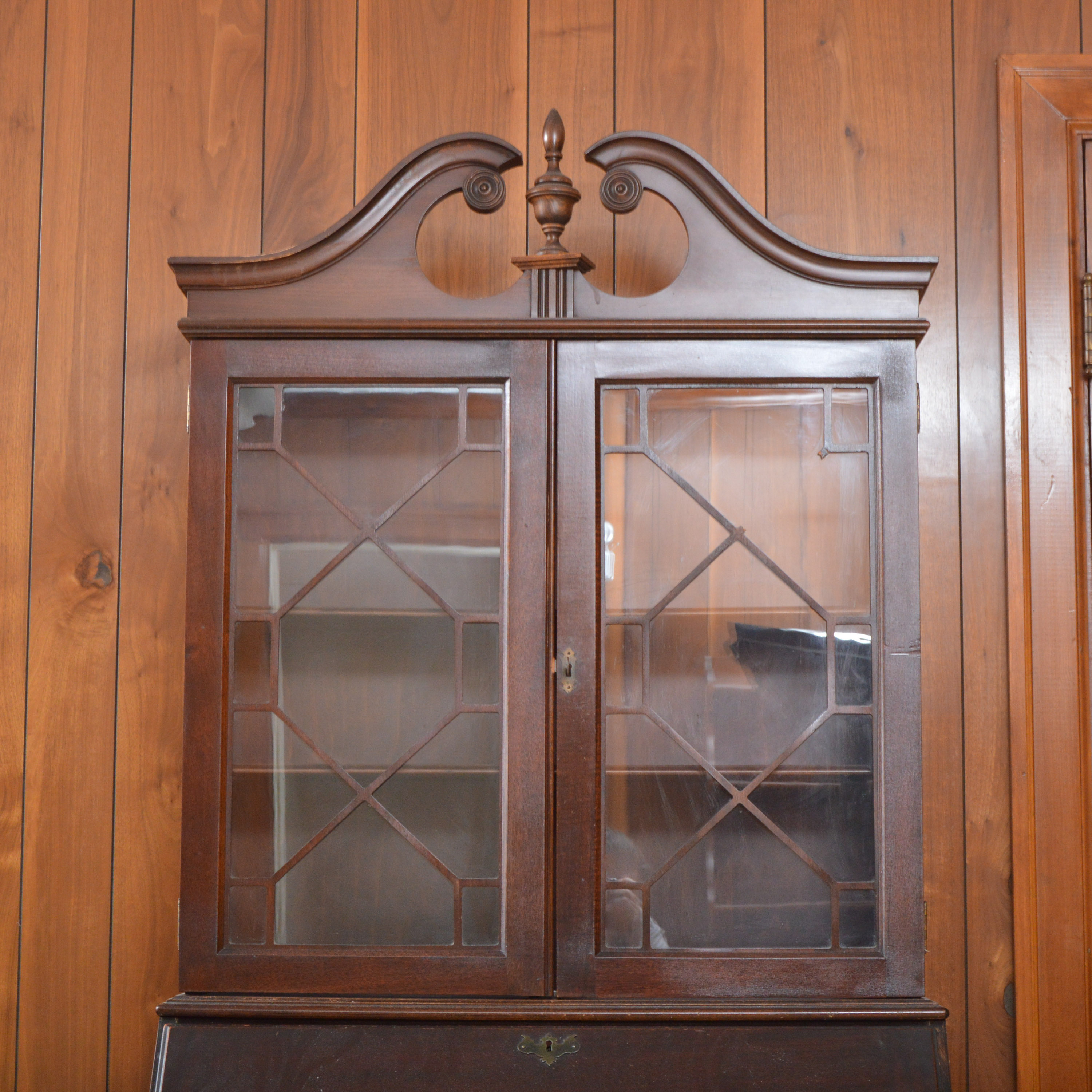 Writing Desk with Glass Cabinet
