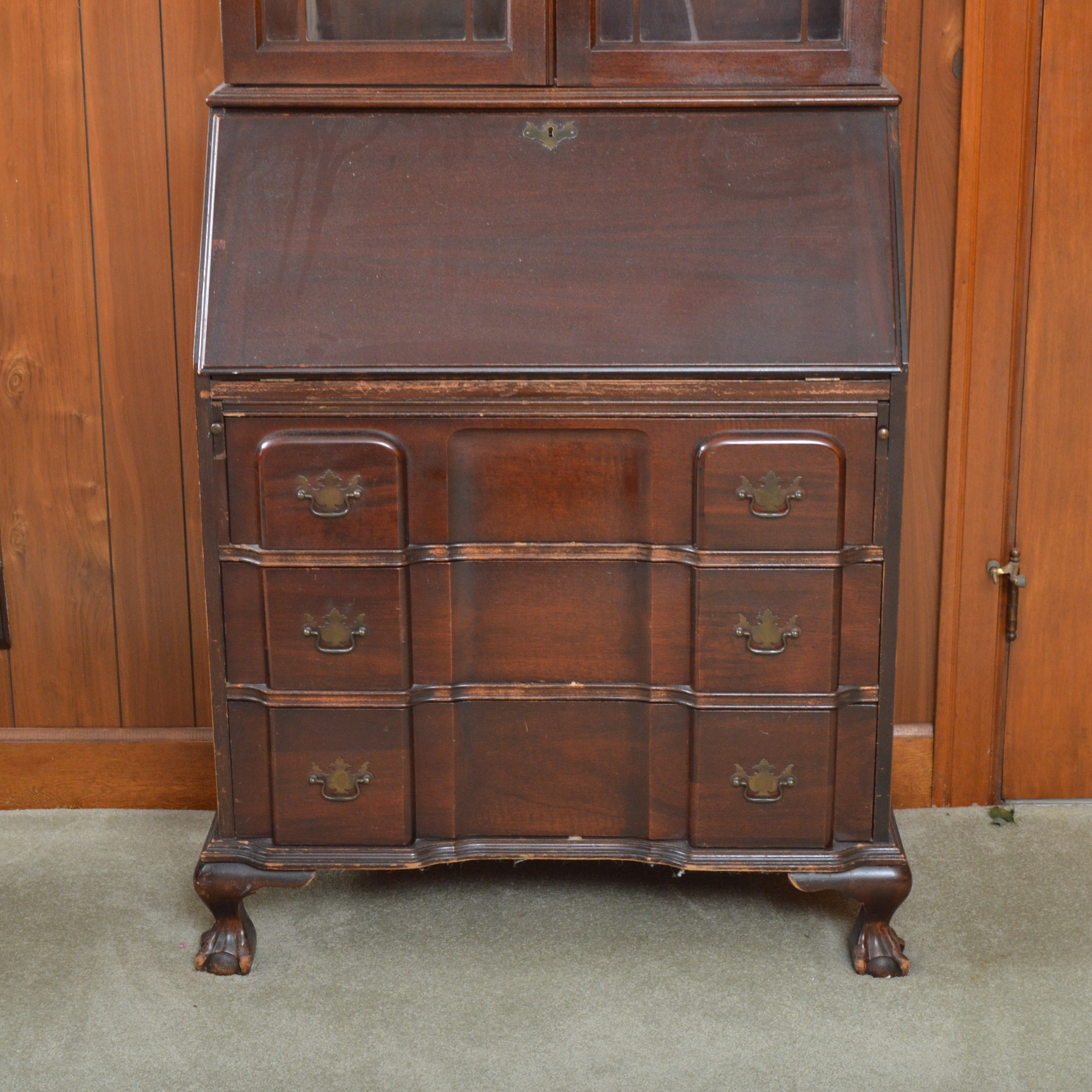 Writing Desk with Glass Cabinet