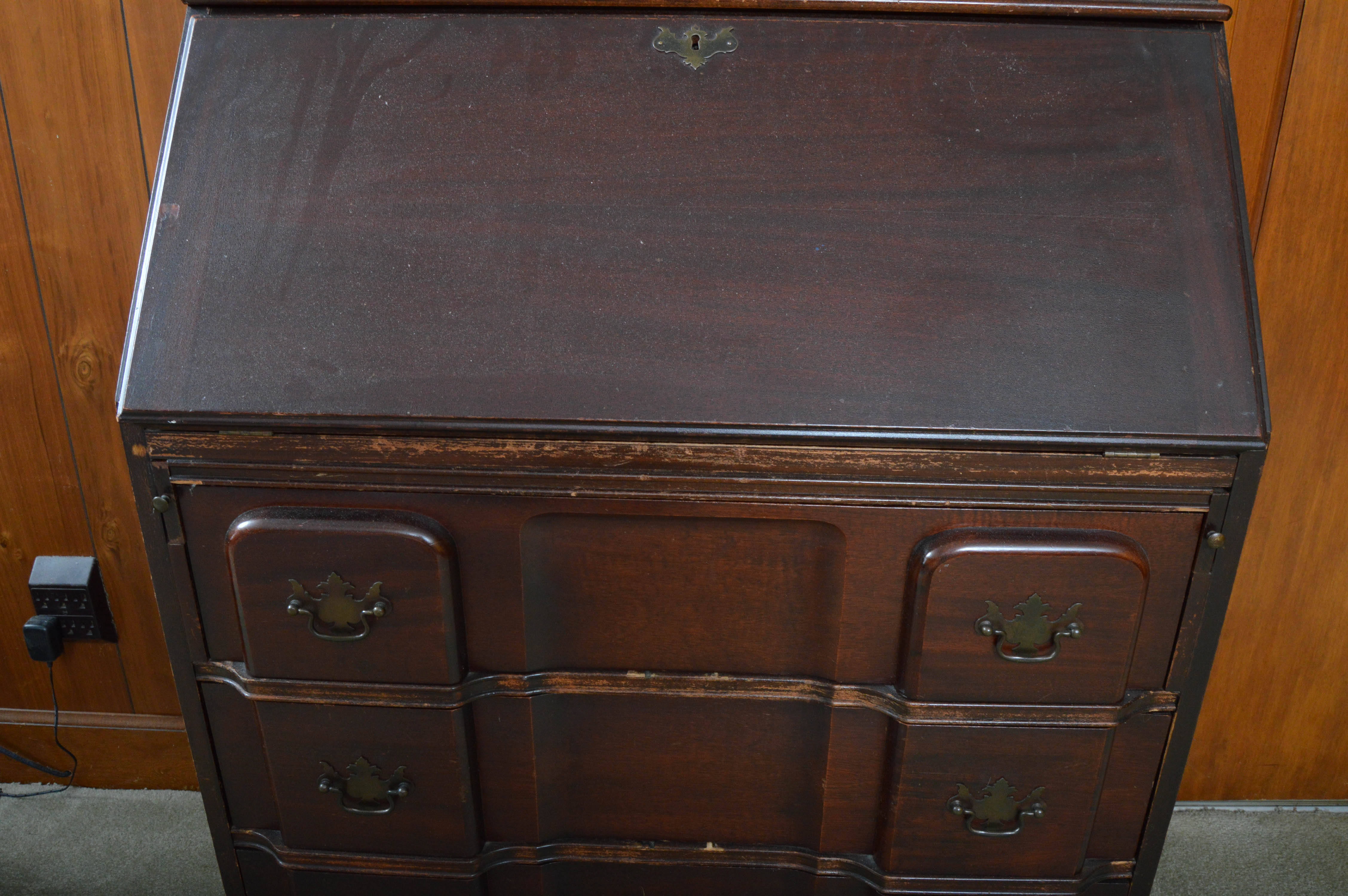 Writing Desk with Glass Cabinet