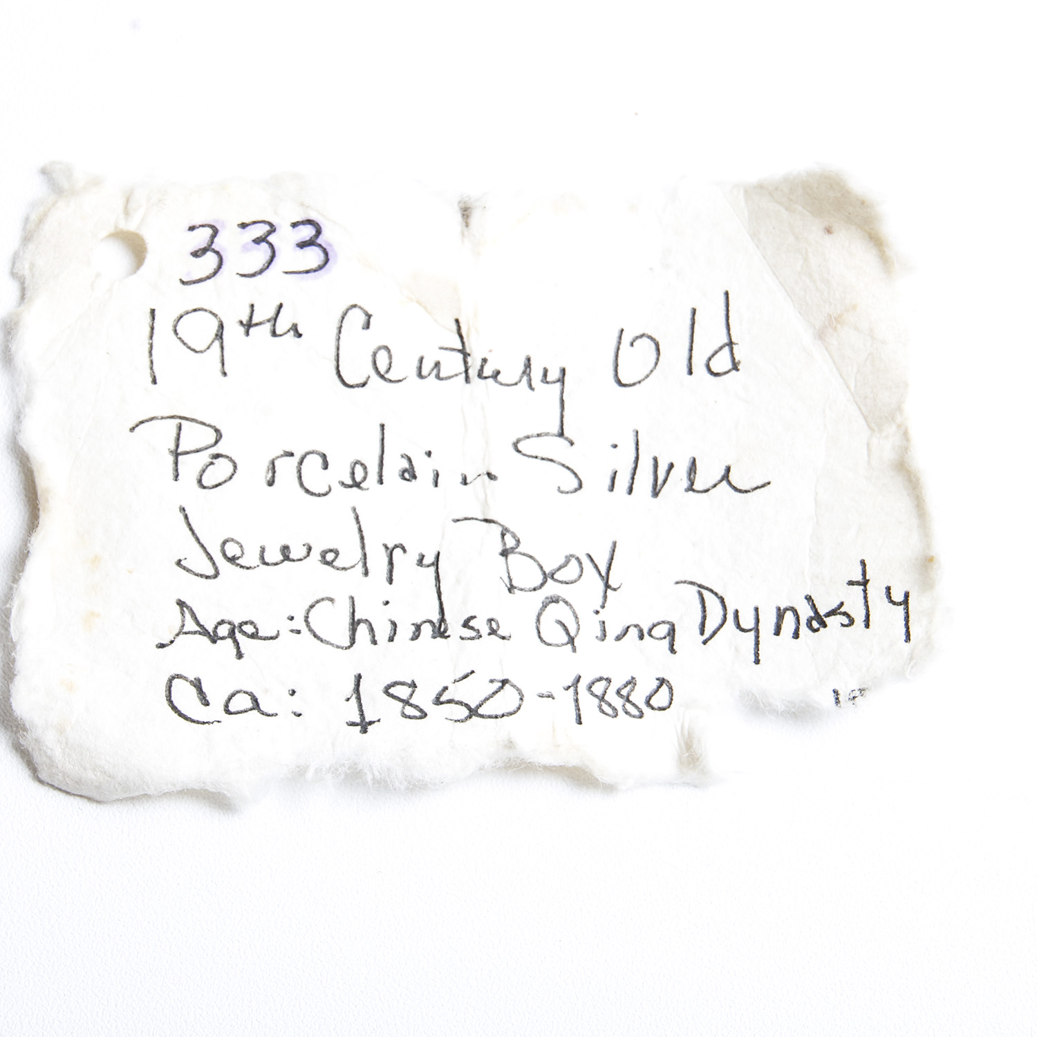 19th Century Chinese Qing Dynasty Porcelain Silver Jewelry Box