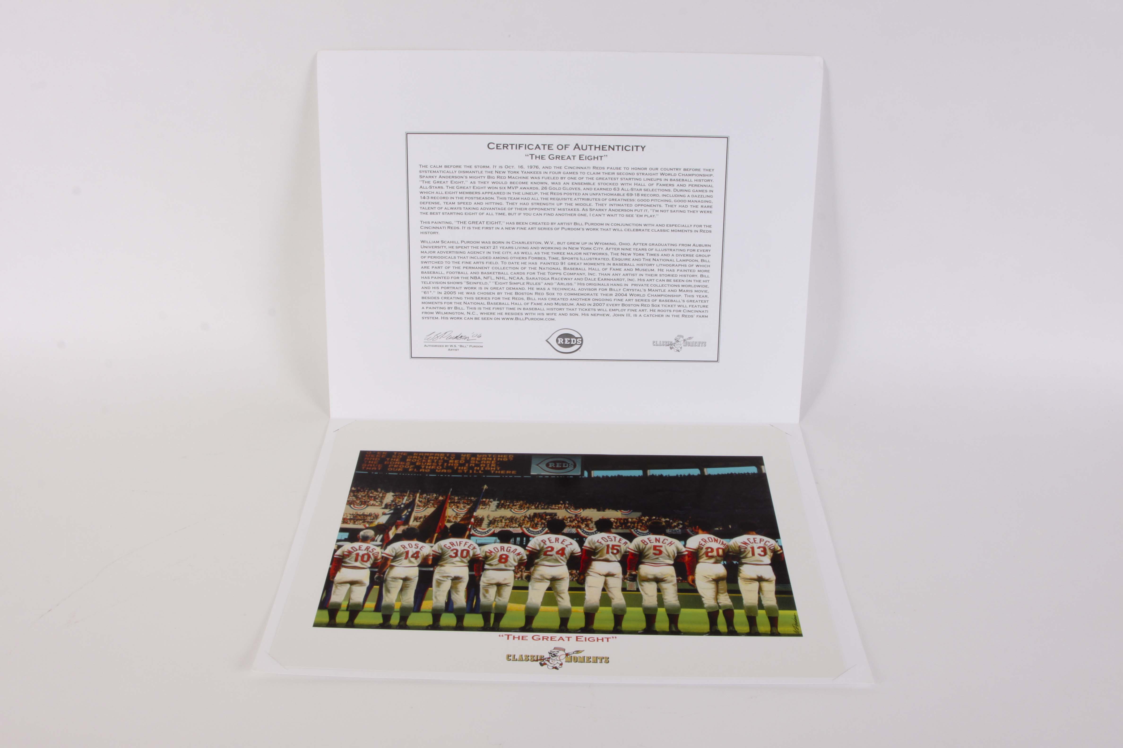 Four Signed Cincinnati Reds 'Classic Moments' Unframed Prints