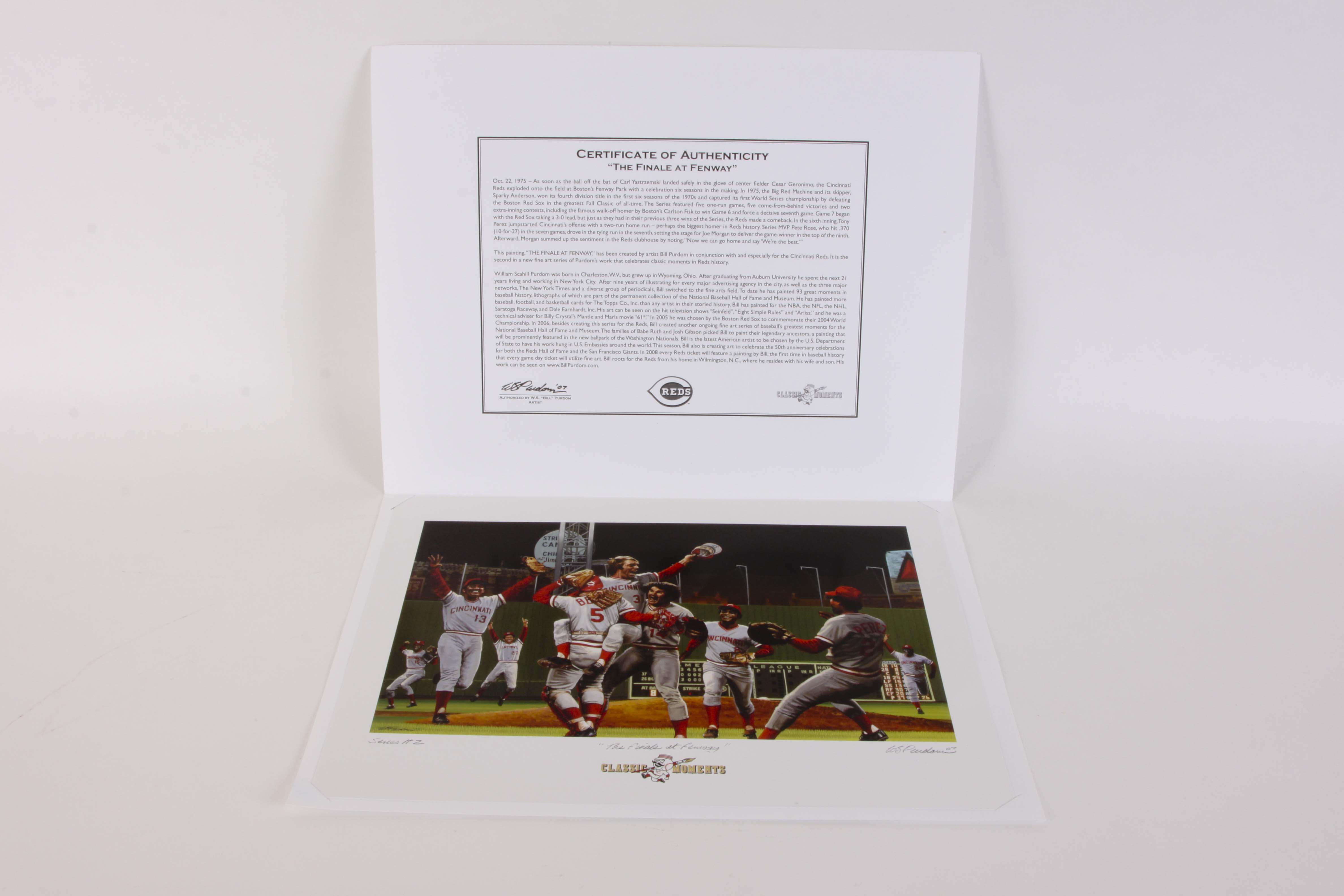 Four Signed Cincinnati Reds 'Classic Moments' Unframed Prints