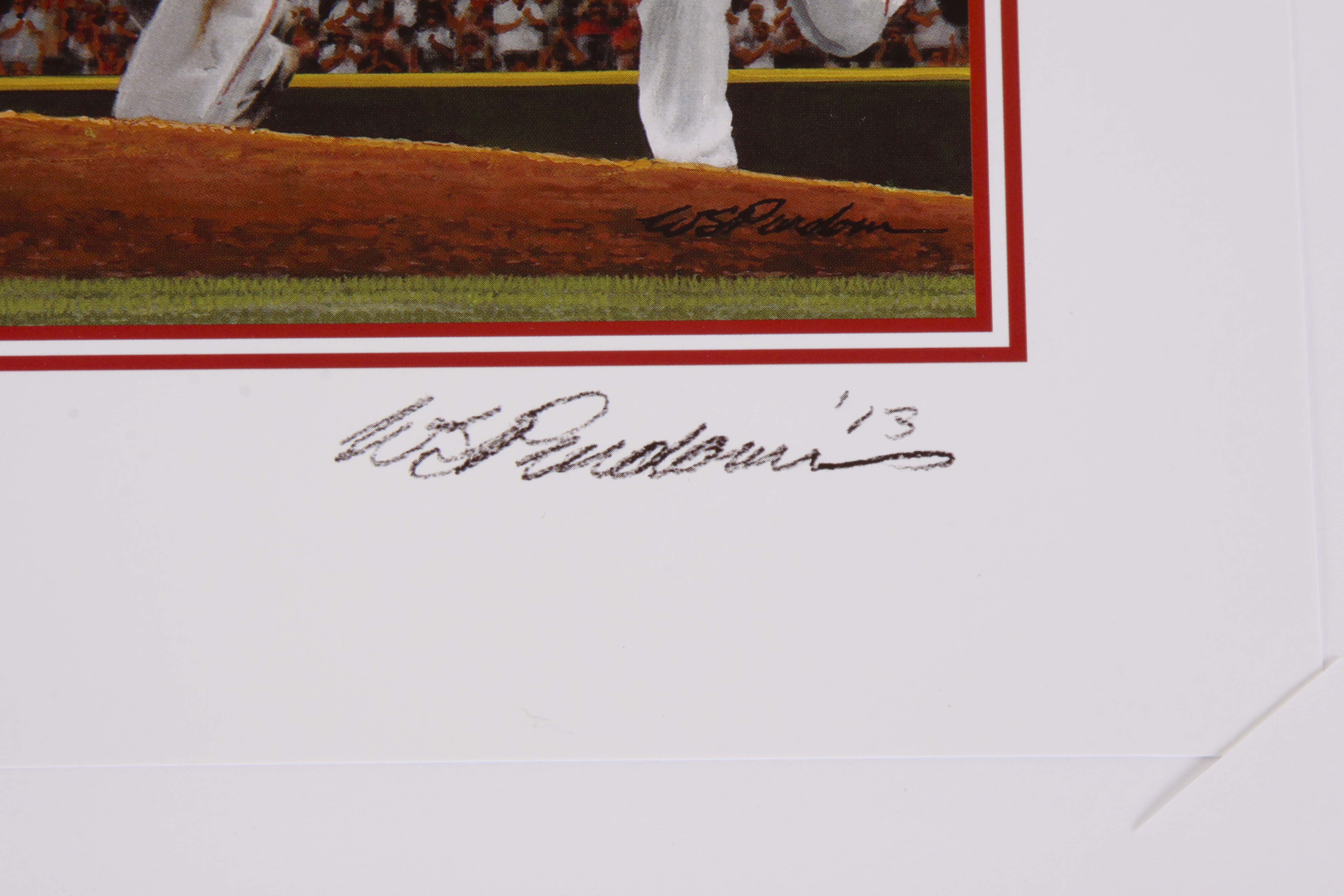 Four Signed Cincinnati Reds 'Classic Moments' Unframed Prints