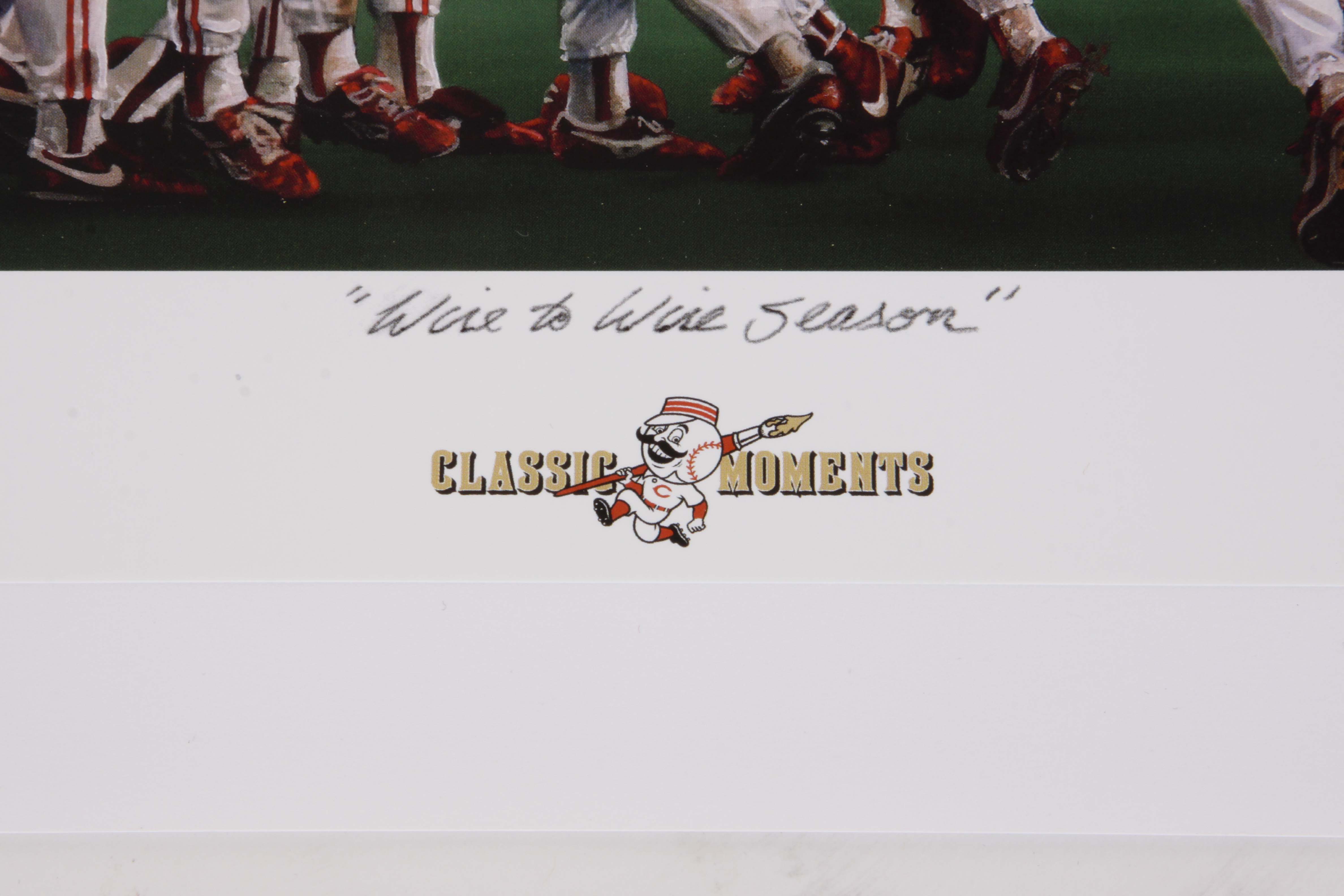 Four Signed Cincinnati Reds 'Classic Moments' Unframed Prints