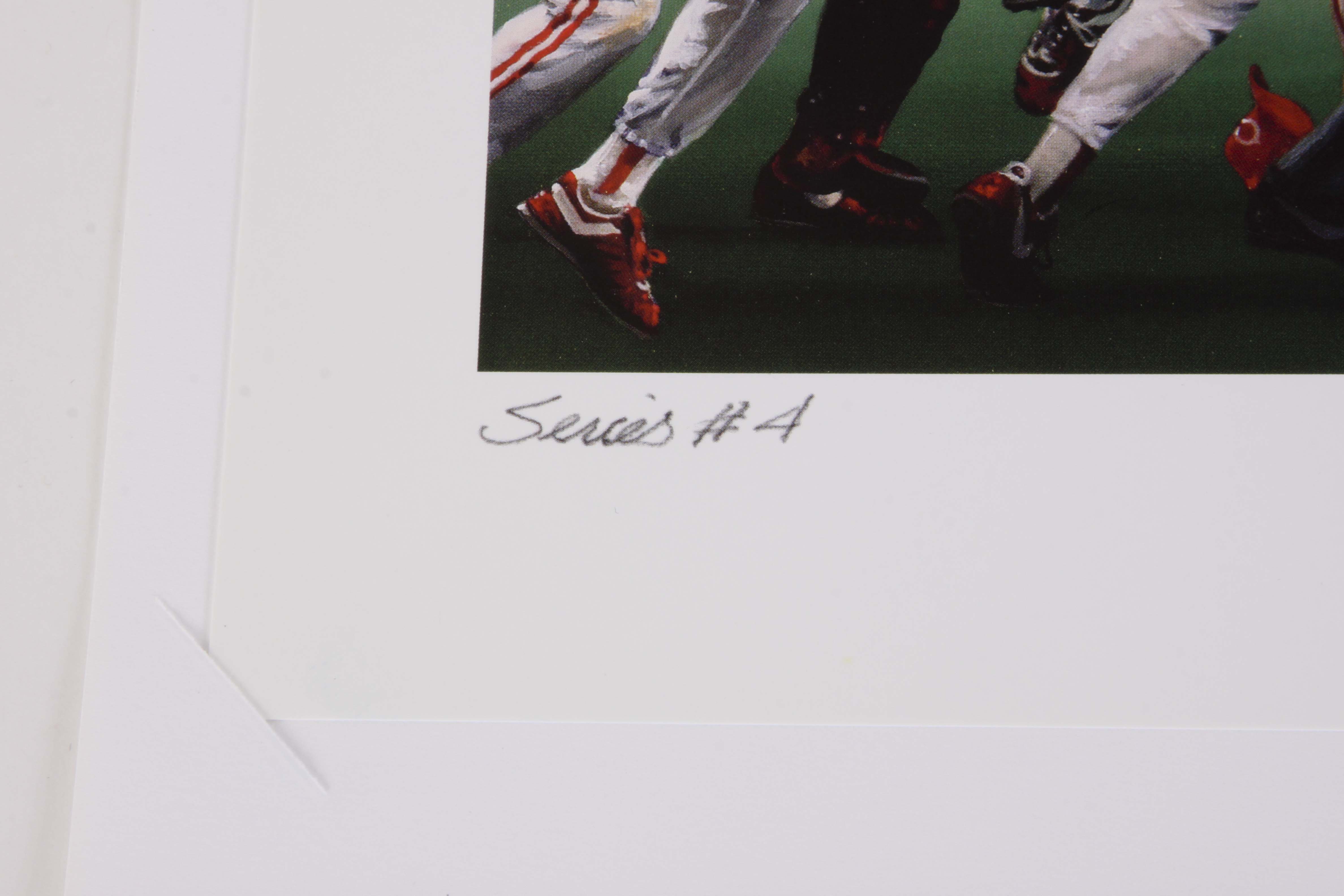 Four Signed Cincinnati Reds 'Classic Moments' Unframed Prints