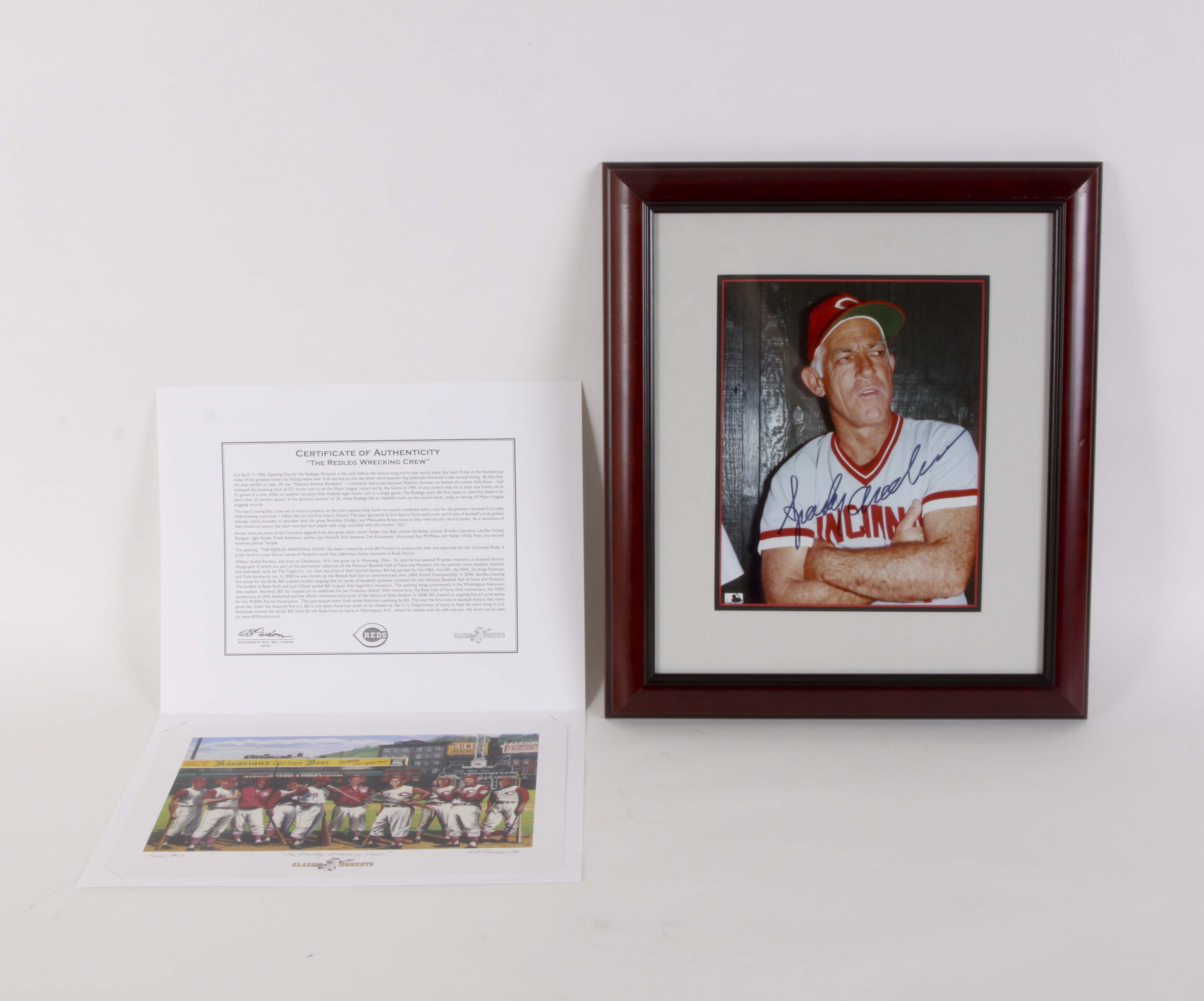 Sparky Anderson Signed Photograph with COA and 'Classic Moments' Lithograph