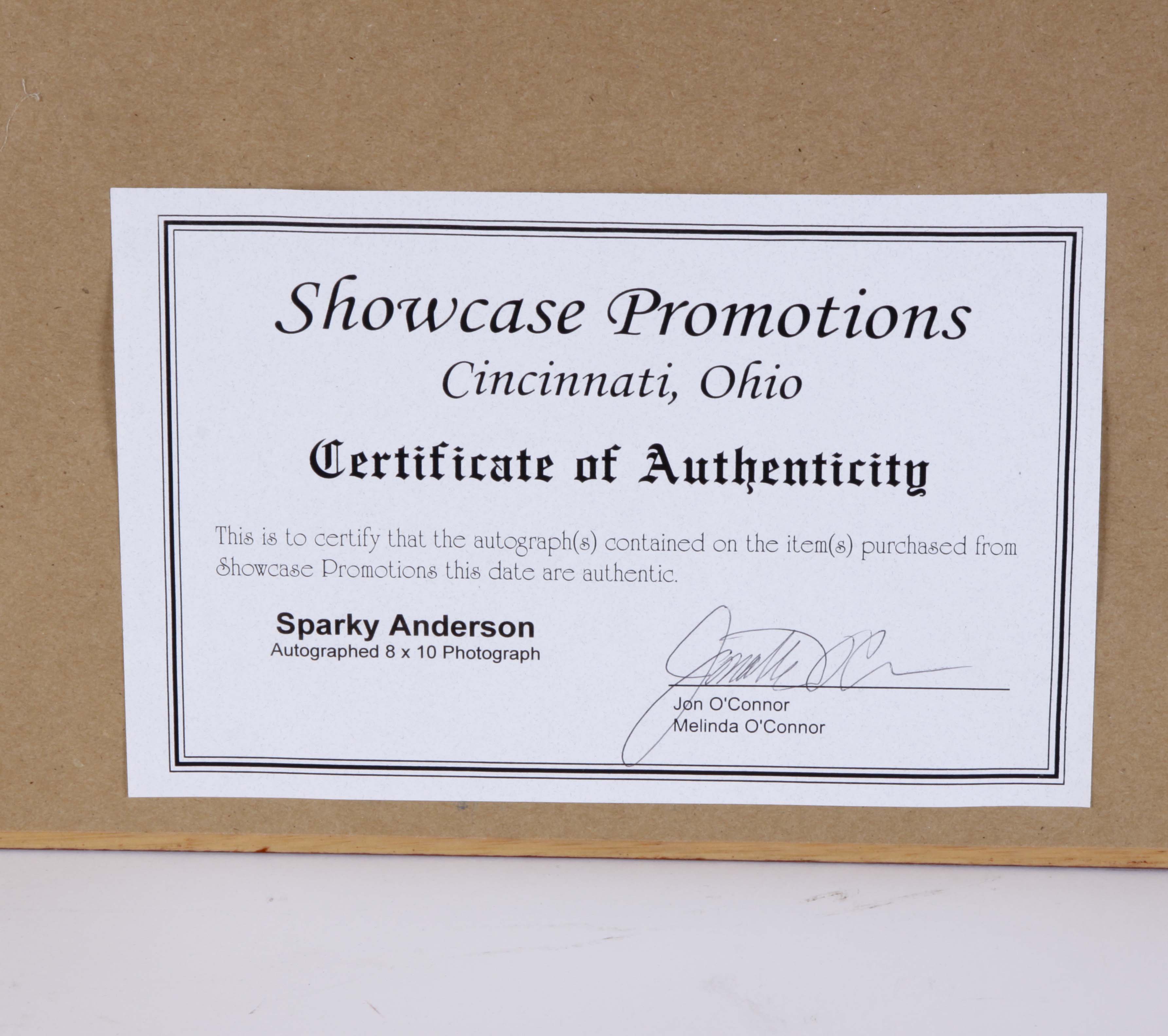 Sparky Anderson Signed Photograph with COA and 'Classic Moments' Lithograph