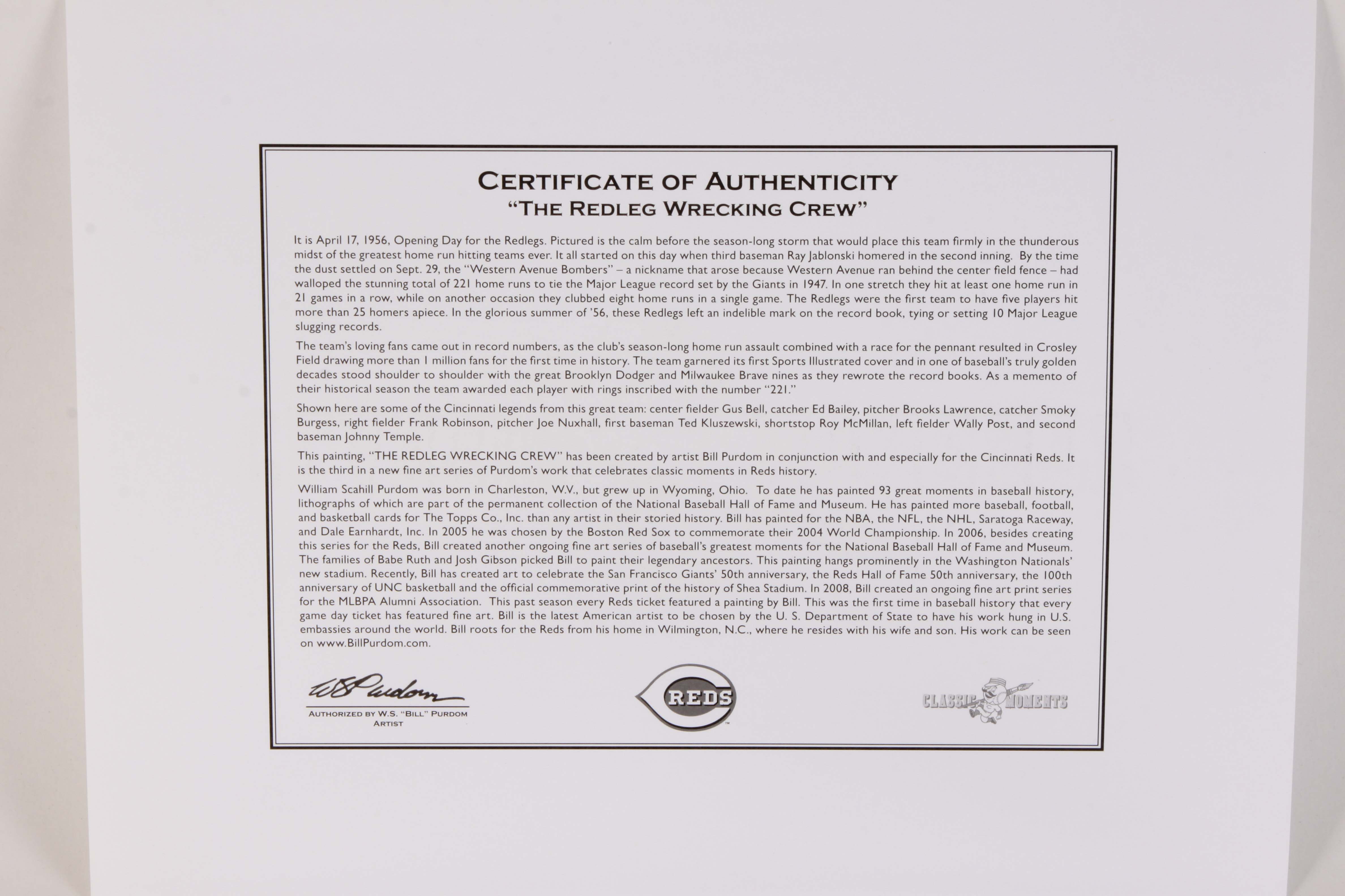 Sparky Anderson Signed Photograph with COA and 'Classic Moments' Lithograph