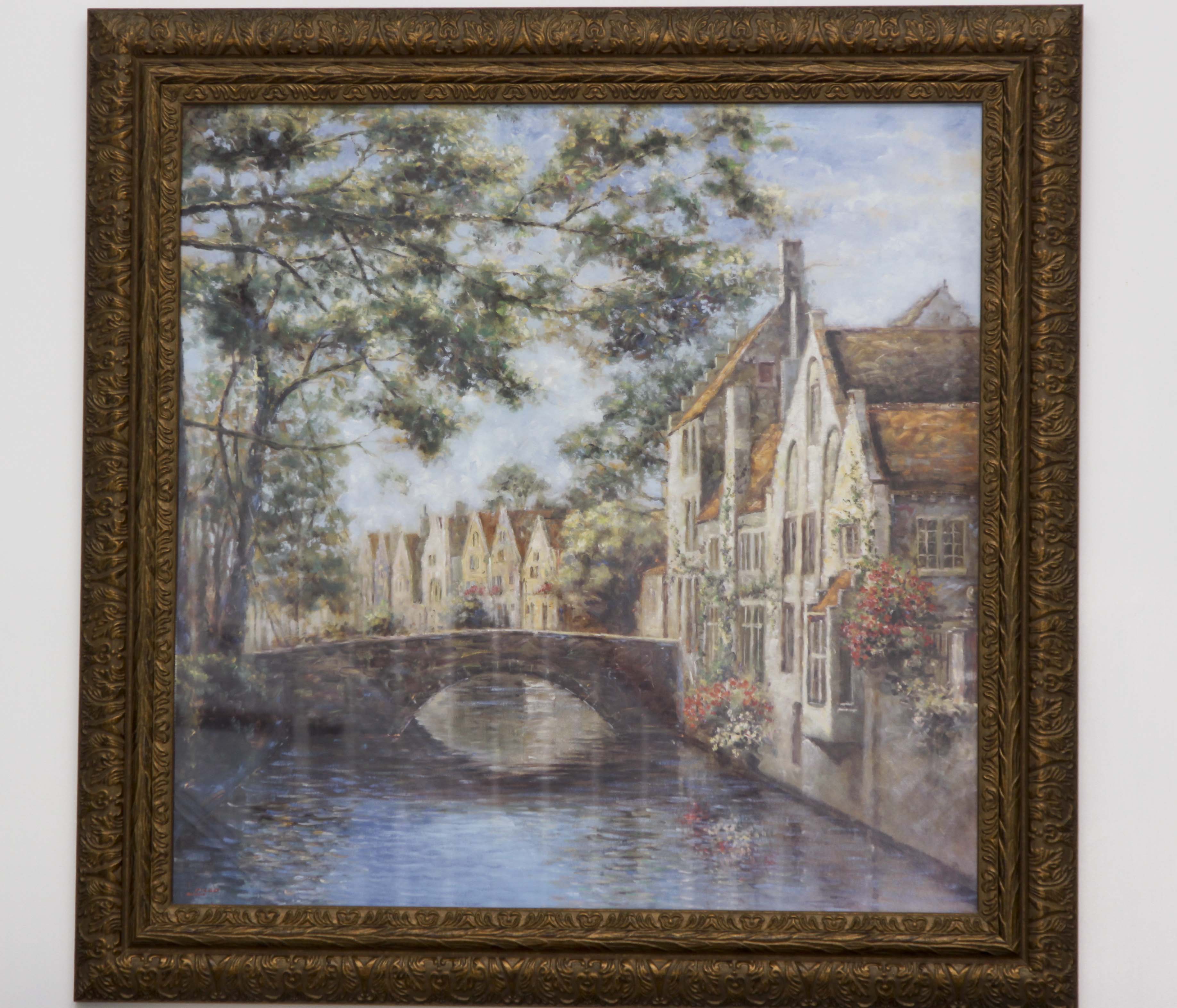 Framed Michael Longo 'Canal Reflections' Decorator's Print