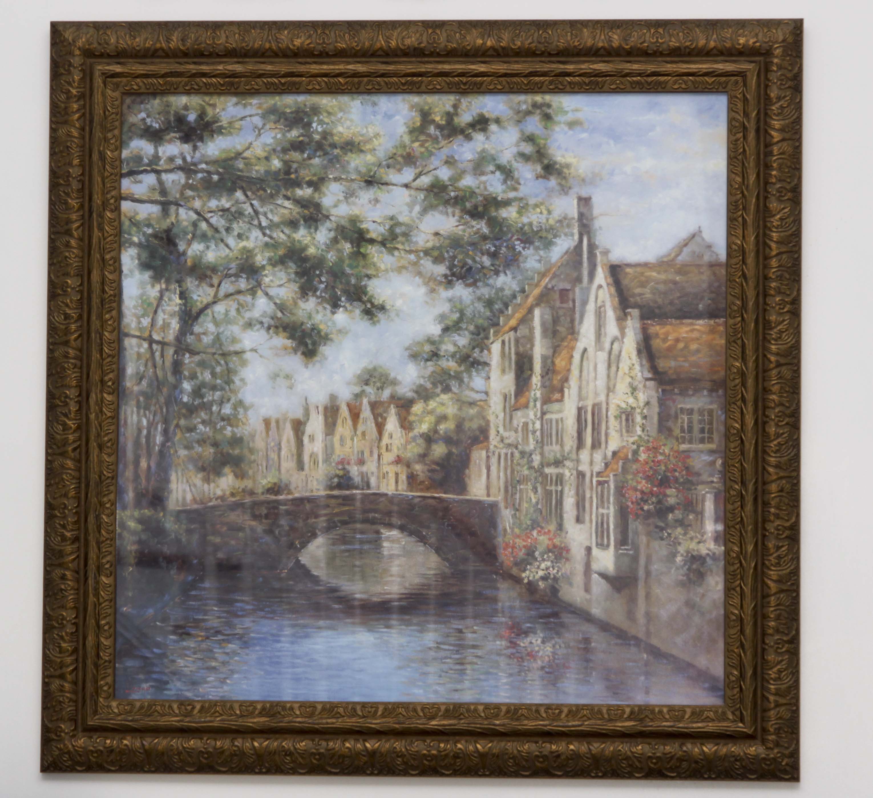 Framed Michael Longo 'Canal Reflections' Decorator's Print