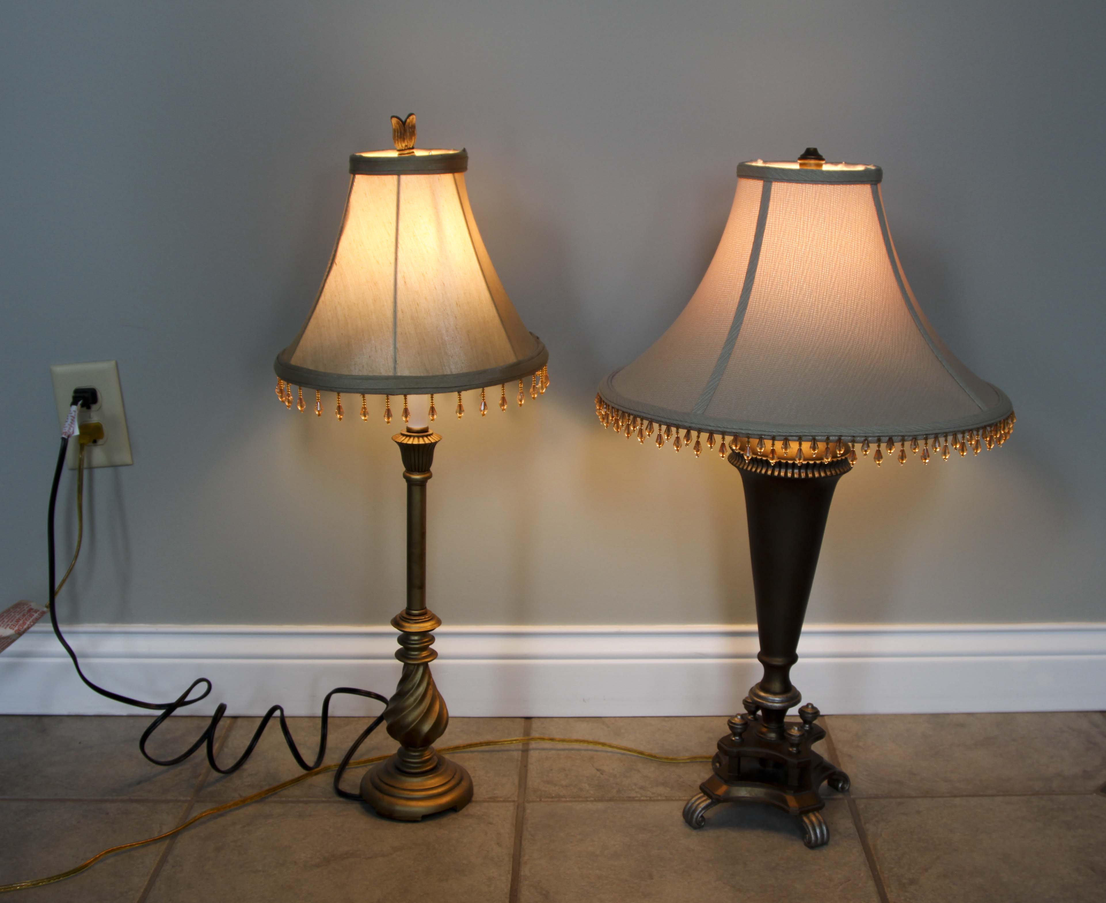 Four Accent Lamps with Neutral Shades