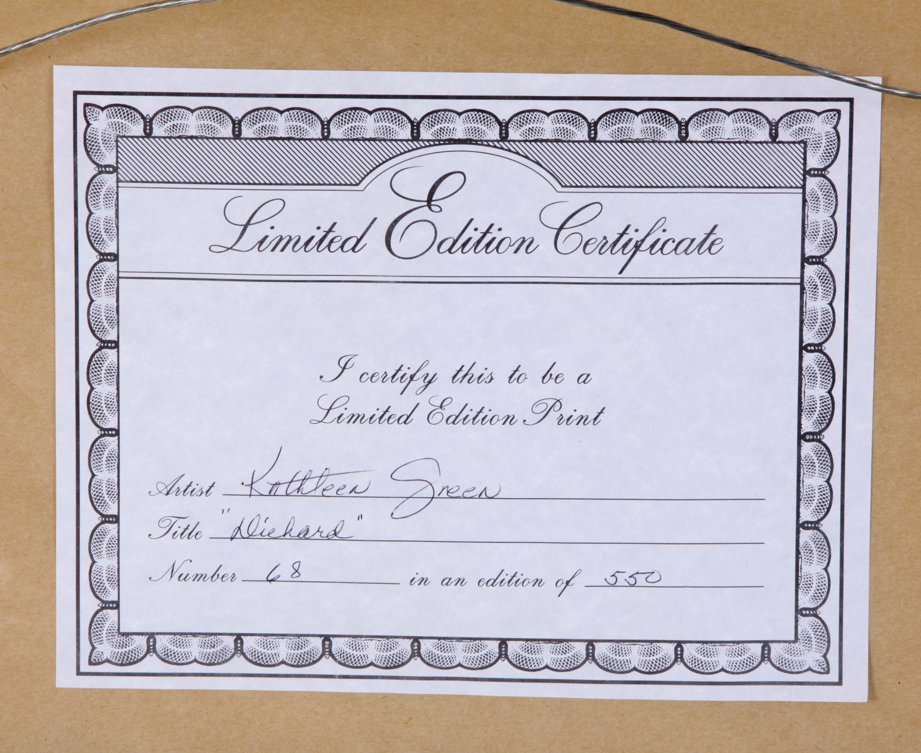 Signed/Numbered Limited Edition Prints by Kathleen Green