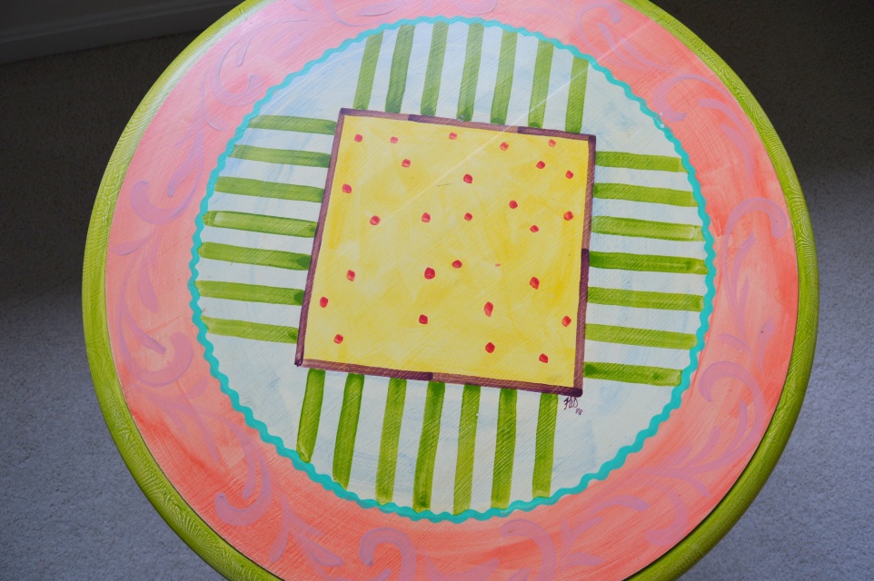 Hand Painted Wooden Side Table