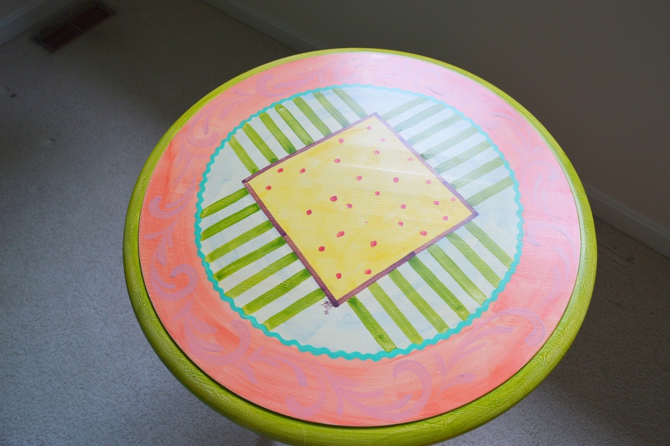 Hand Painted Wooden Side Table