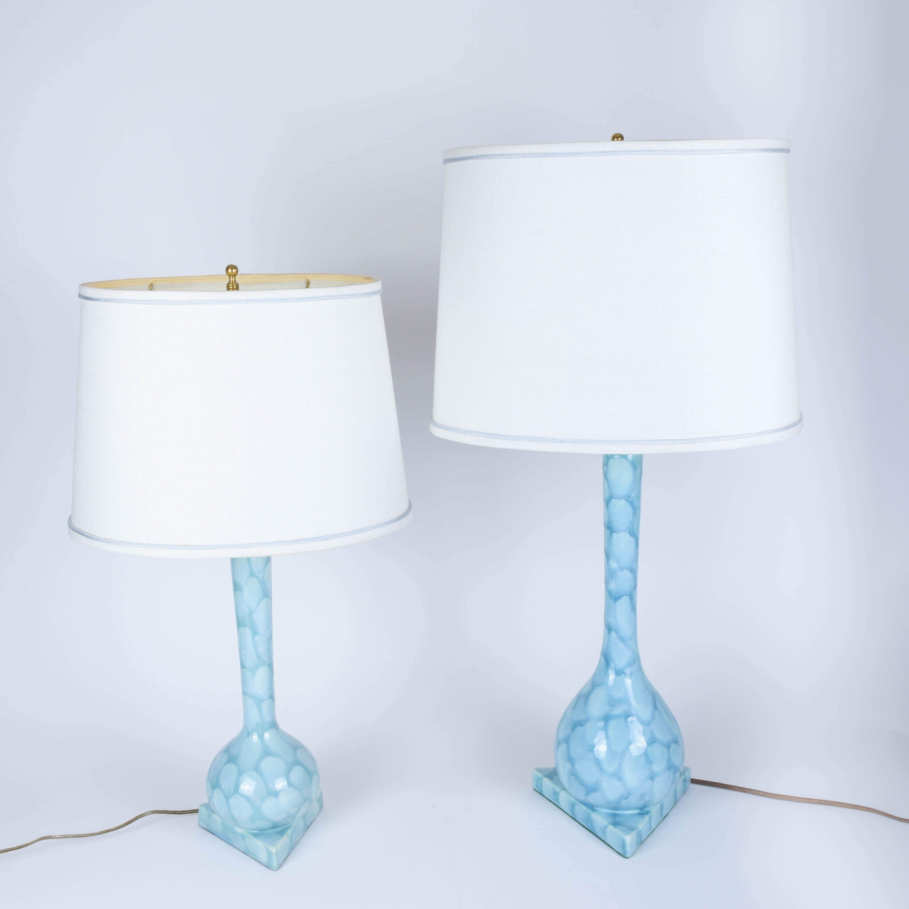 Pair of Vintage Blue Lamps
