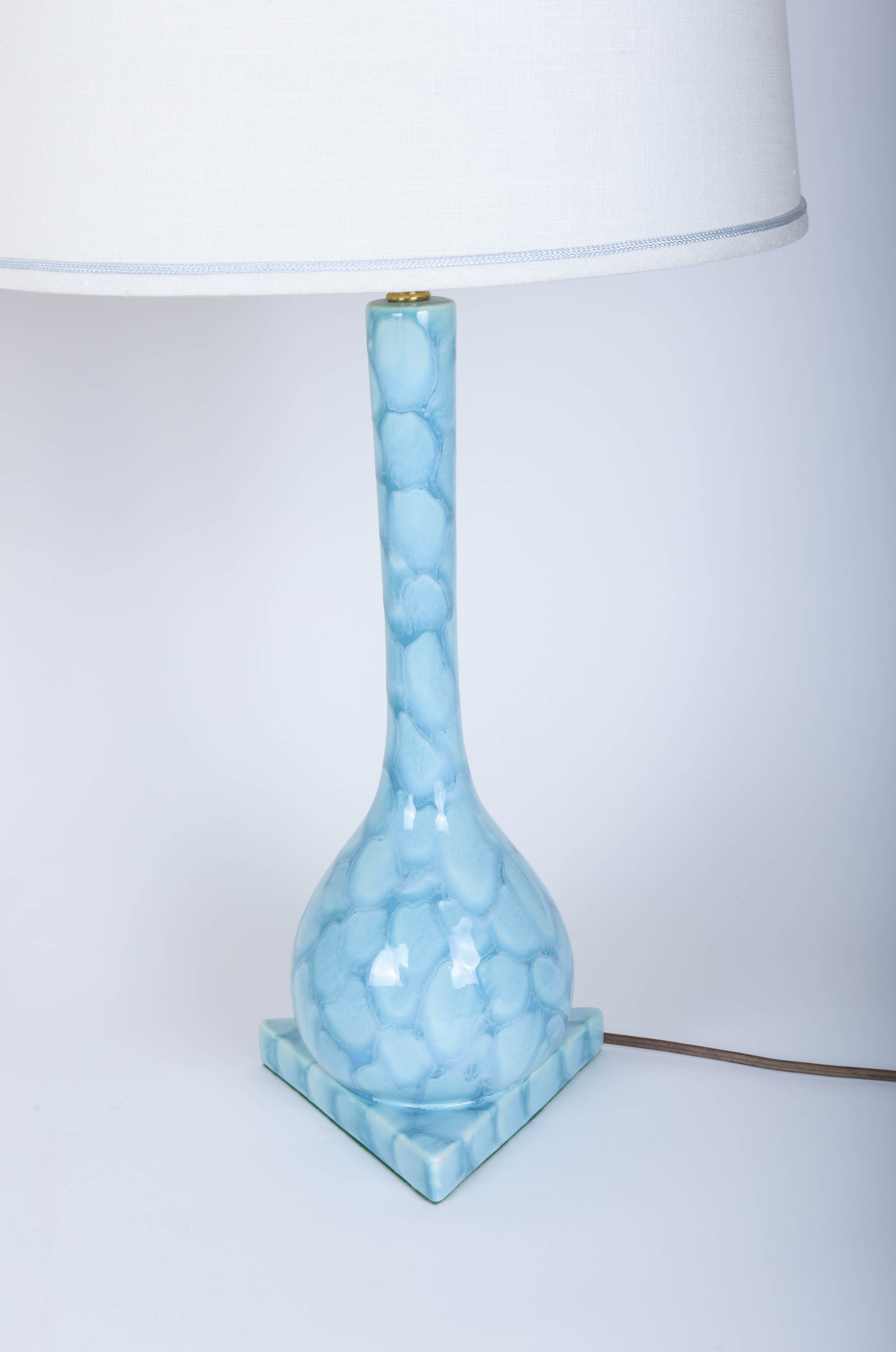 Pair of Vintage Blue Lamps