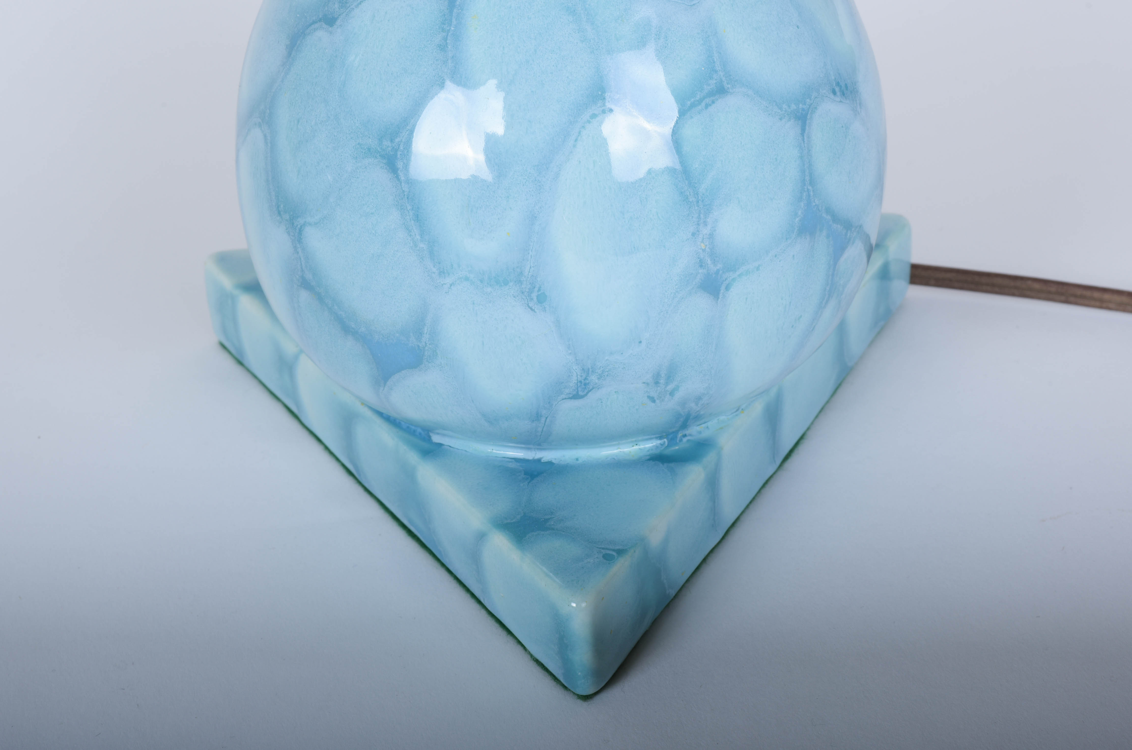 Pair of Vintage Blue Lamps