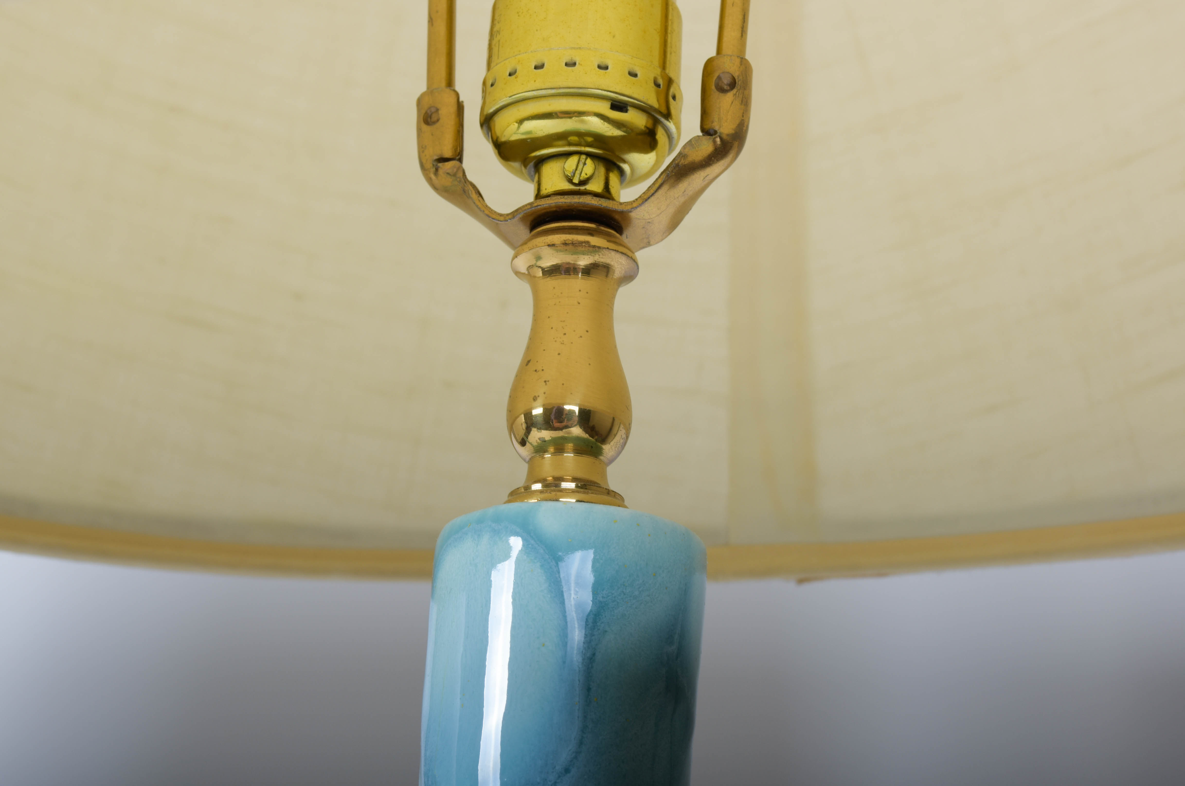Pair of Vintage Blue Lamps