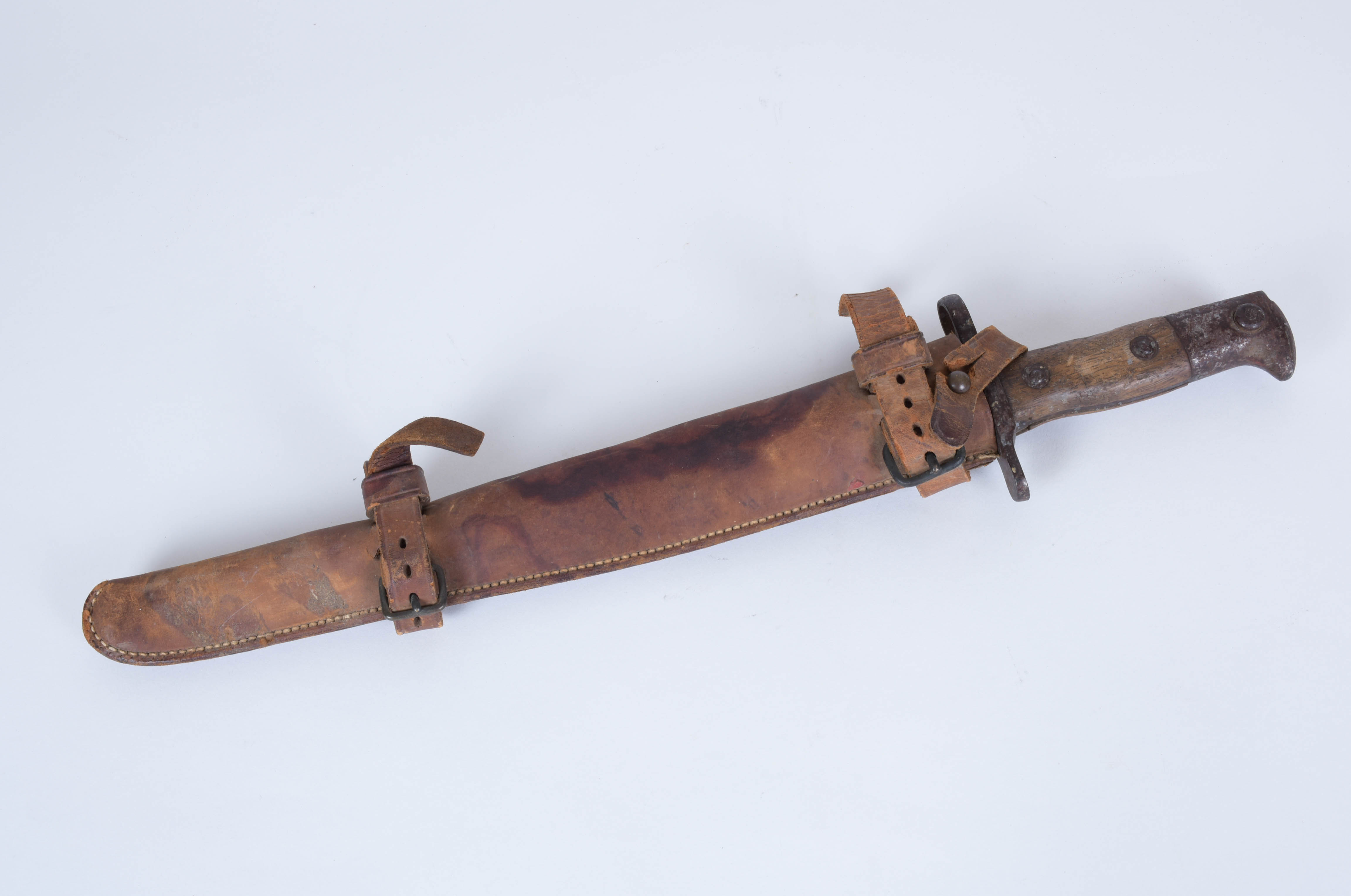 Circa WWI U.S. Bayonet With Leather Scabbard
