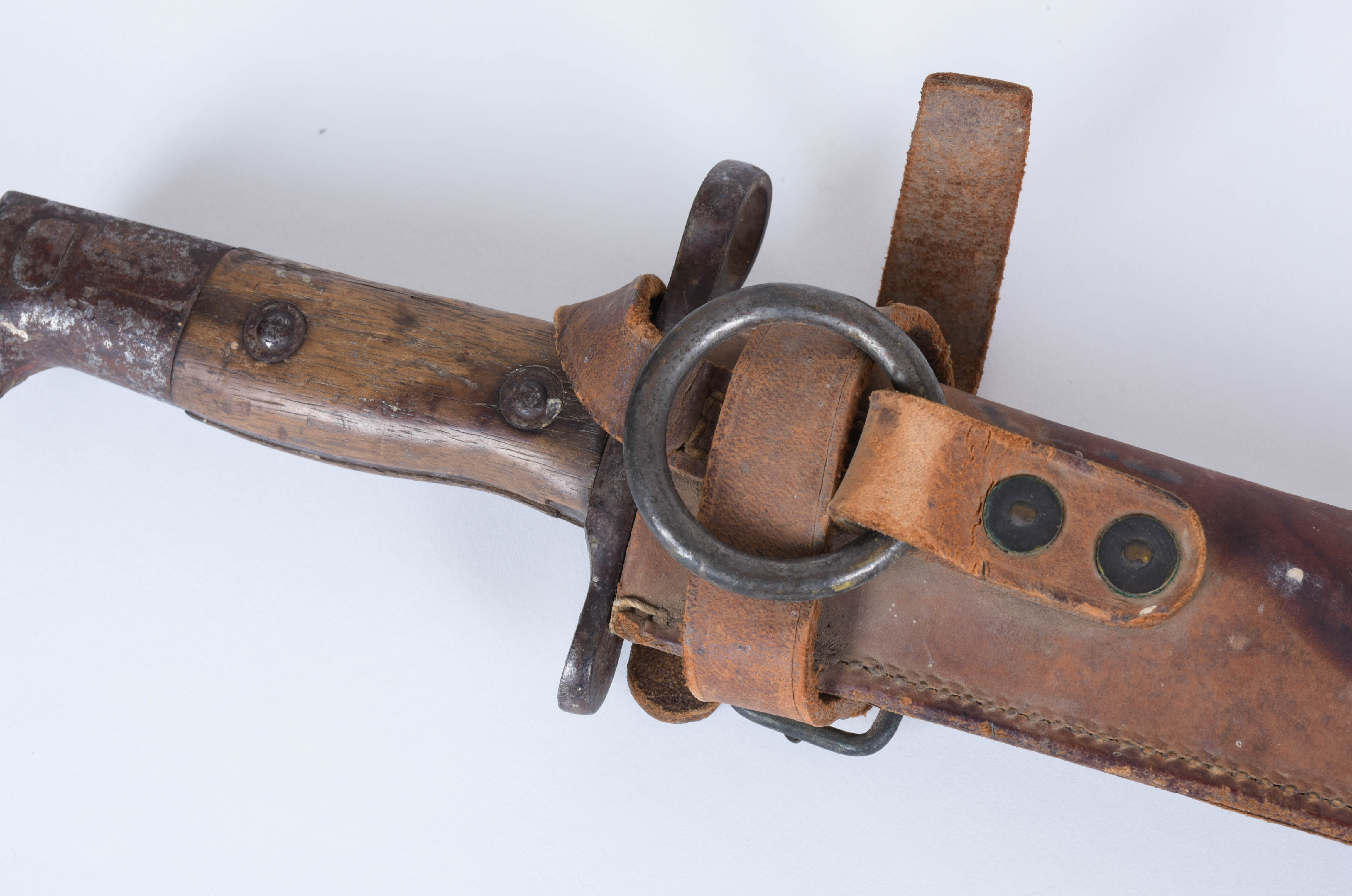 Circa WWI U.S. Bayonet With Leather Scabbard