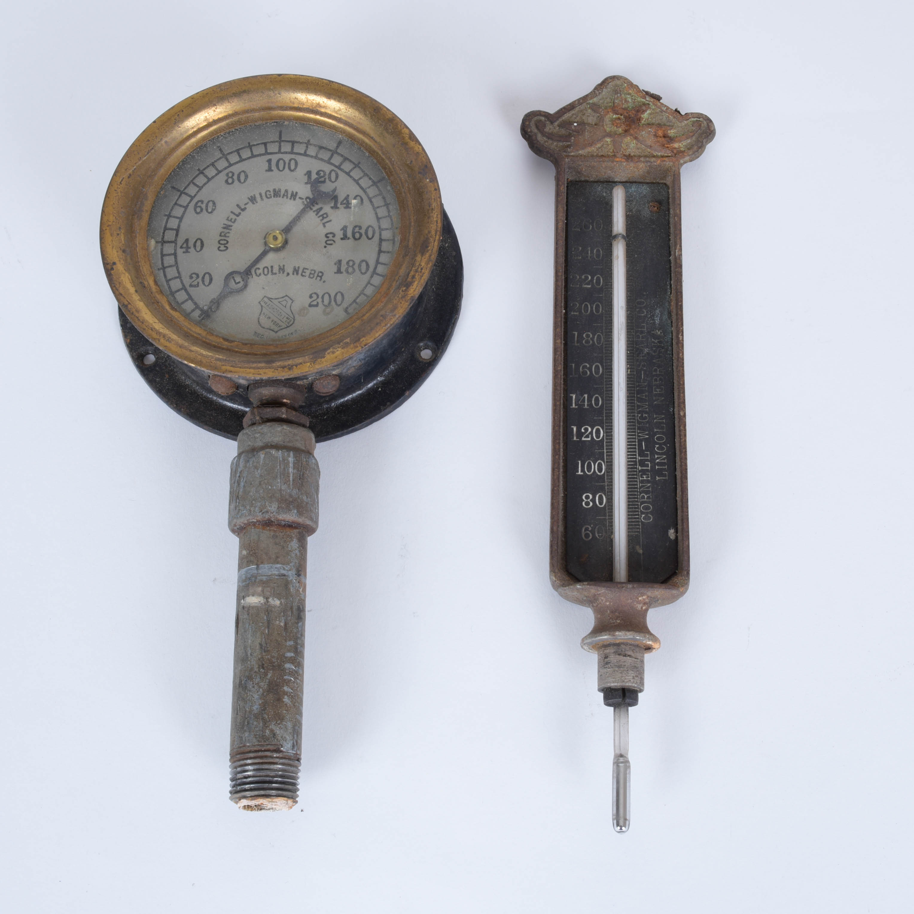 Cornell-Wigman-Searl Co. Steam Gauge and Thermometer