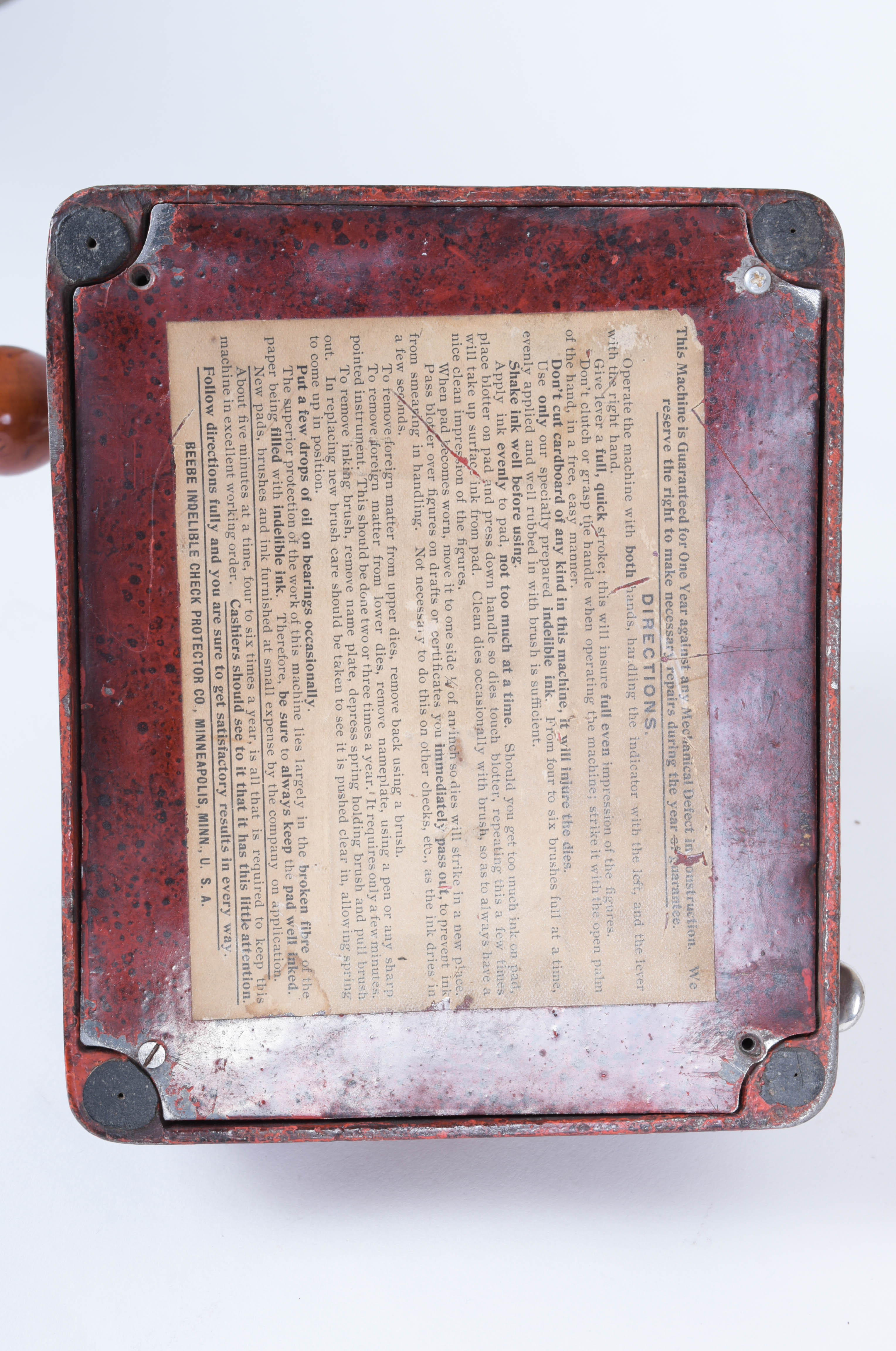 Antique Beebe Indelible Check Protector