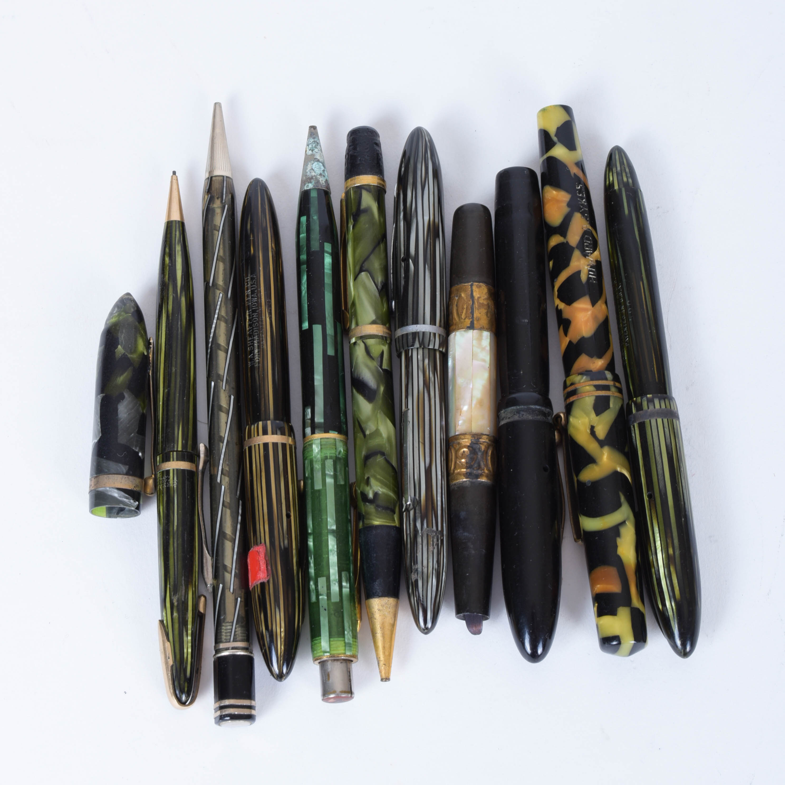 Grouping of Fountain Pens and Pencils