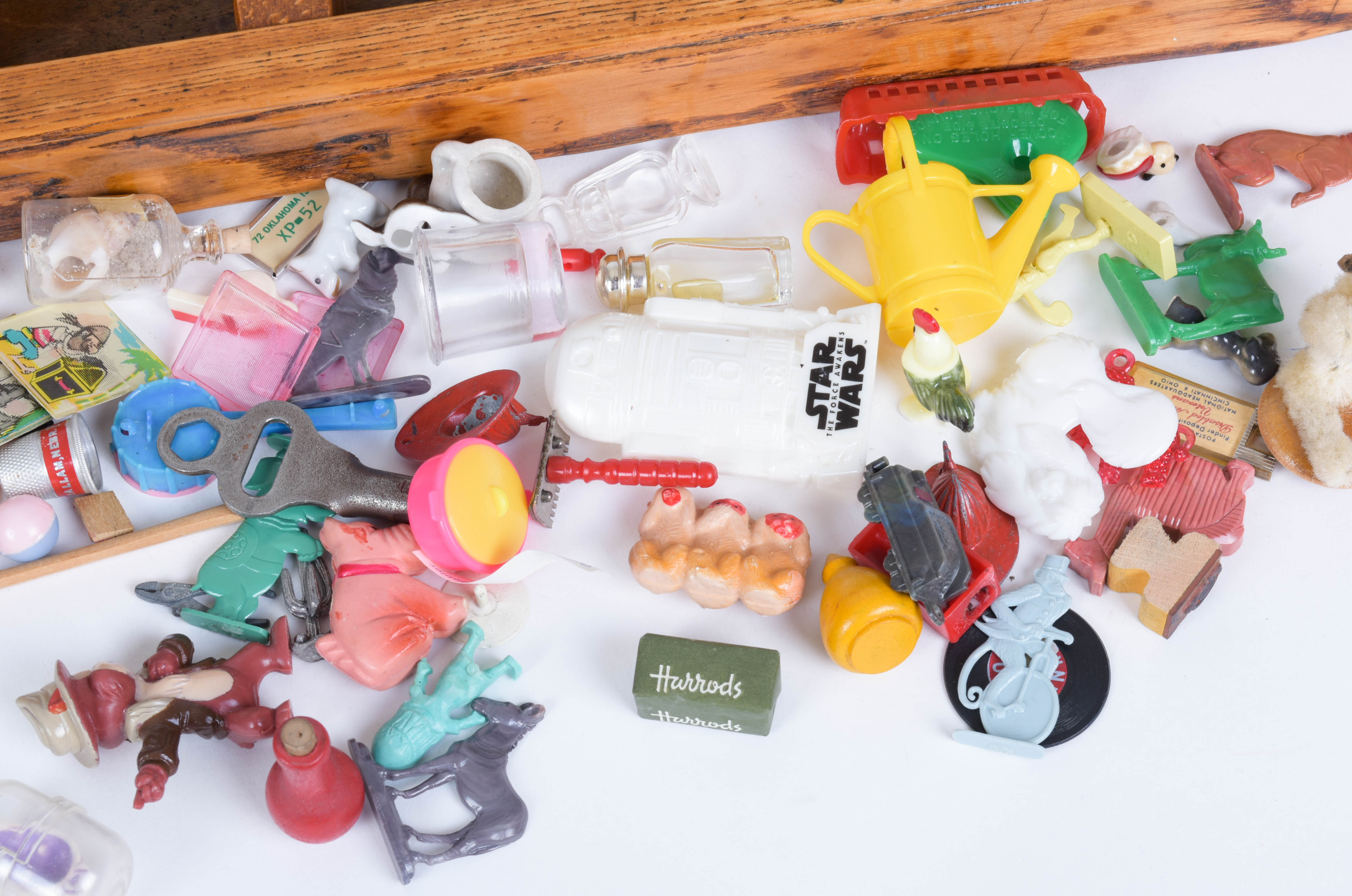 Pair of Antique Printer's Trays with Miniatures