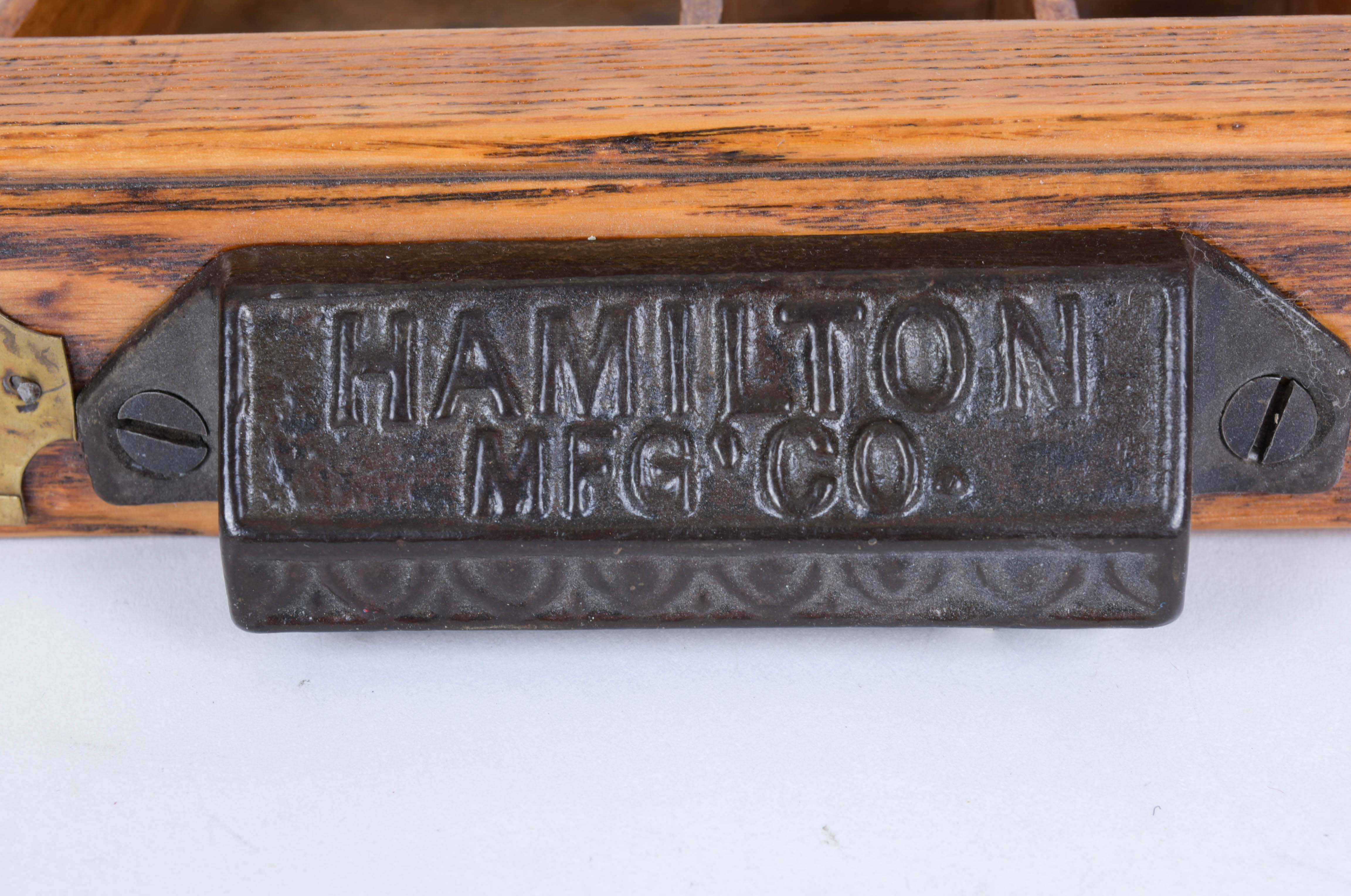 Pair of Antique Printer's Trays with Miniatures