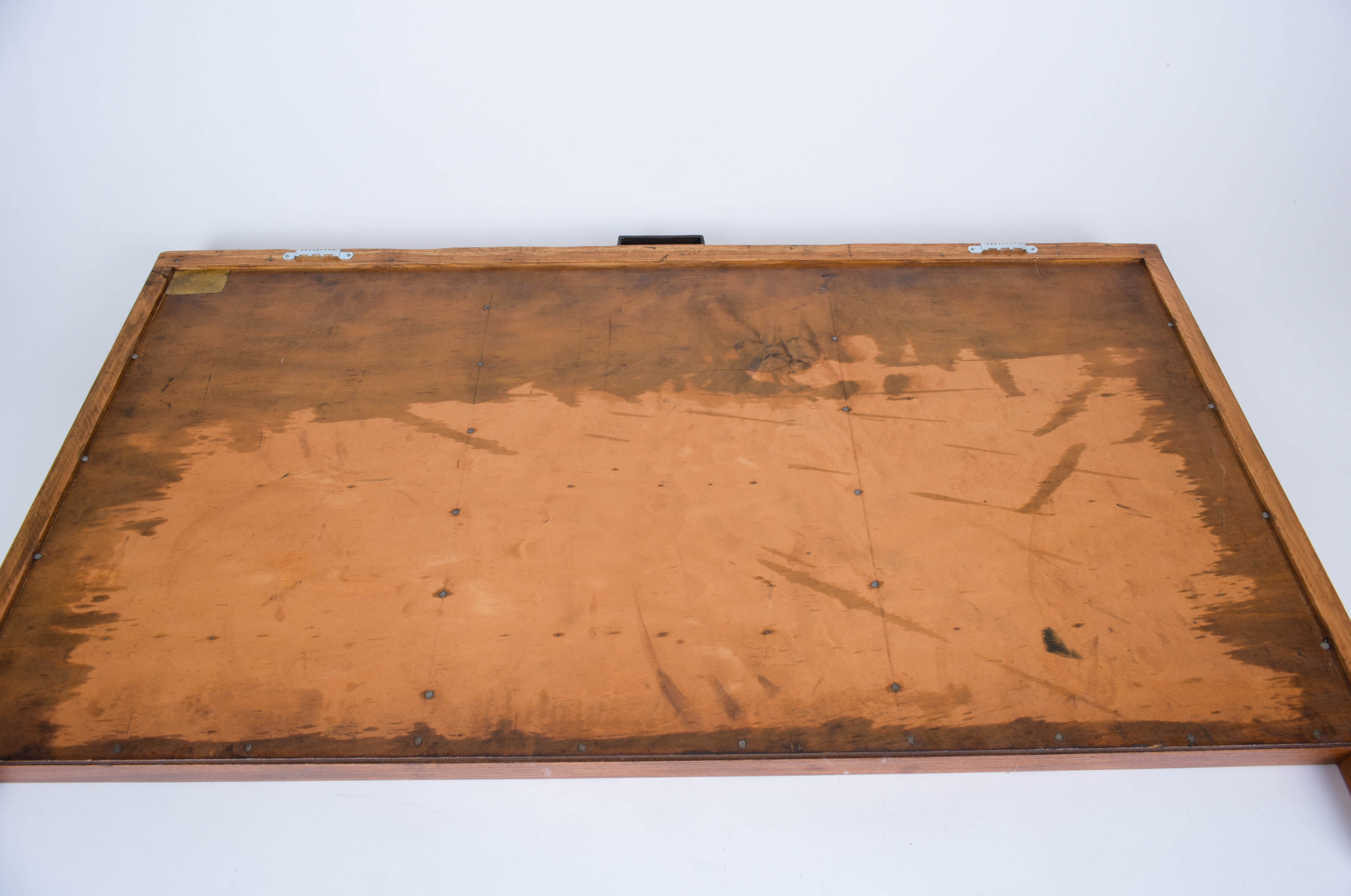 Pair of Antique Printer's Trays with Miniatures