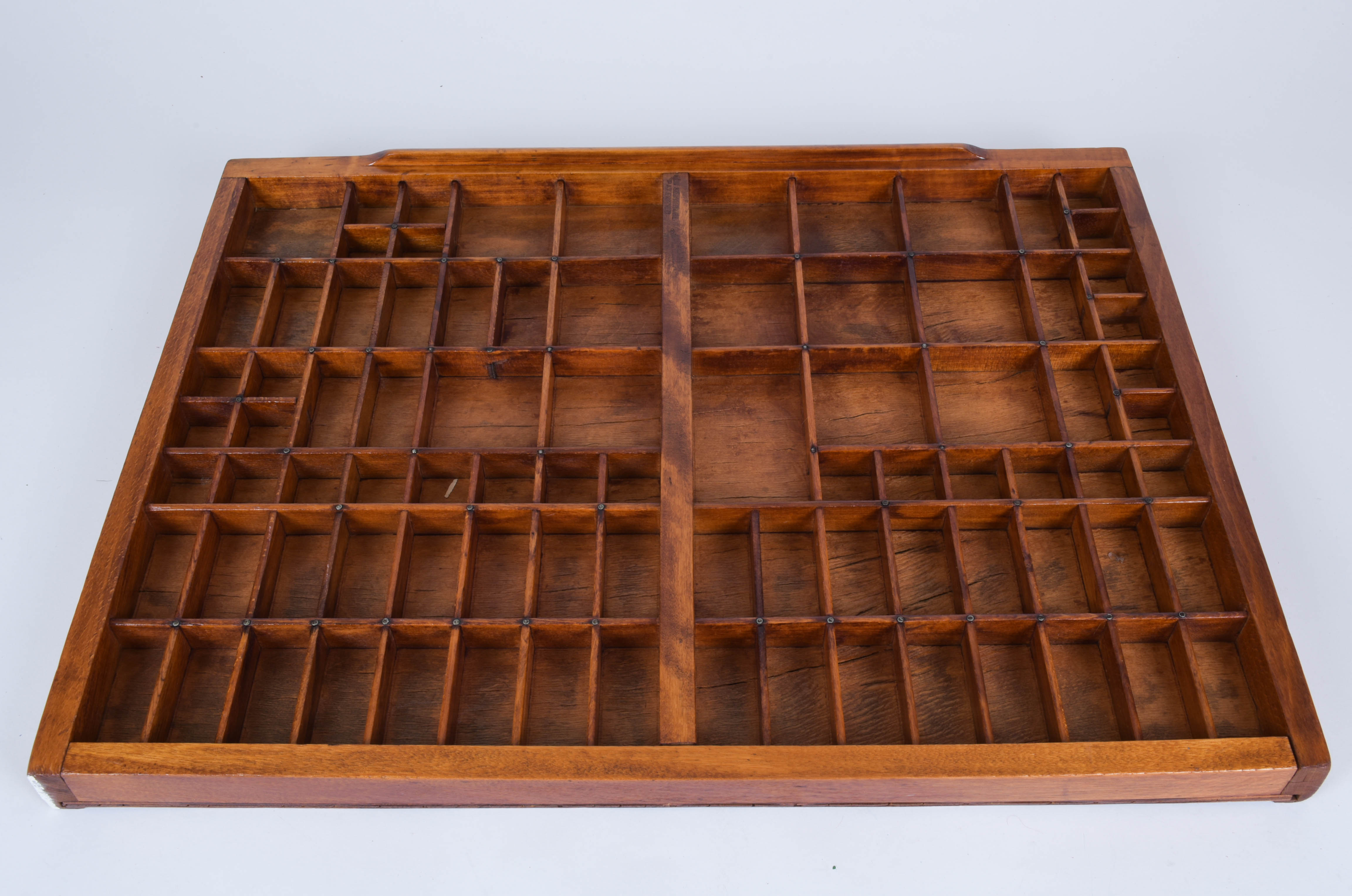 Pair of Antique Printer's Trays with Miniatures