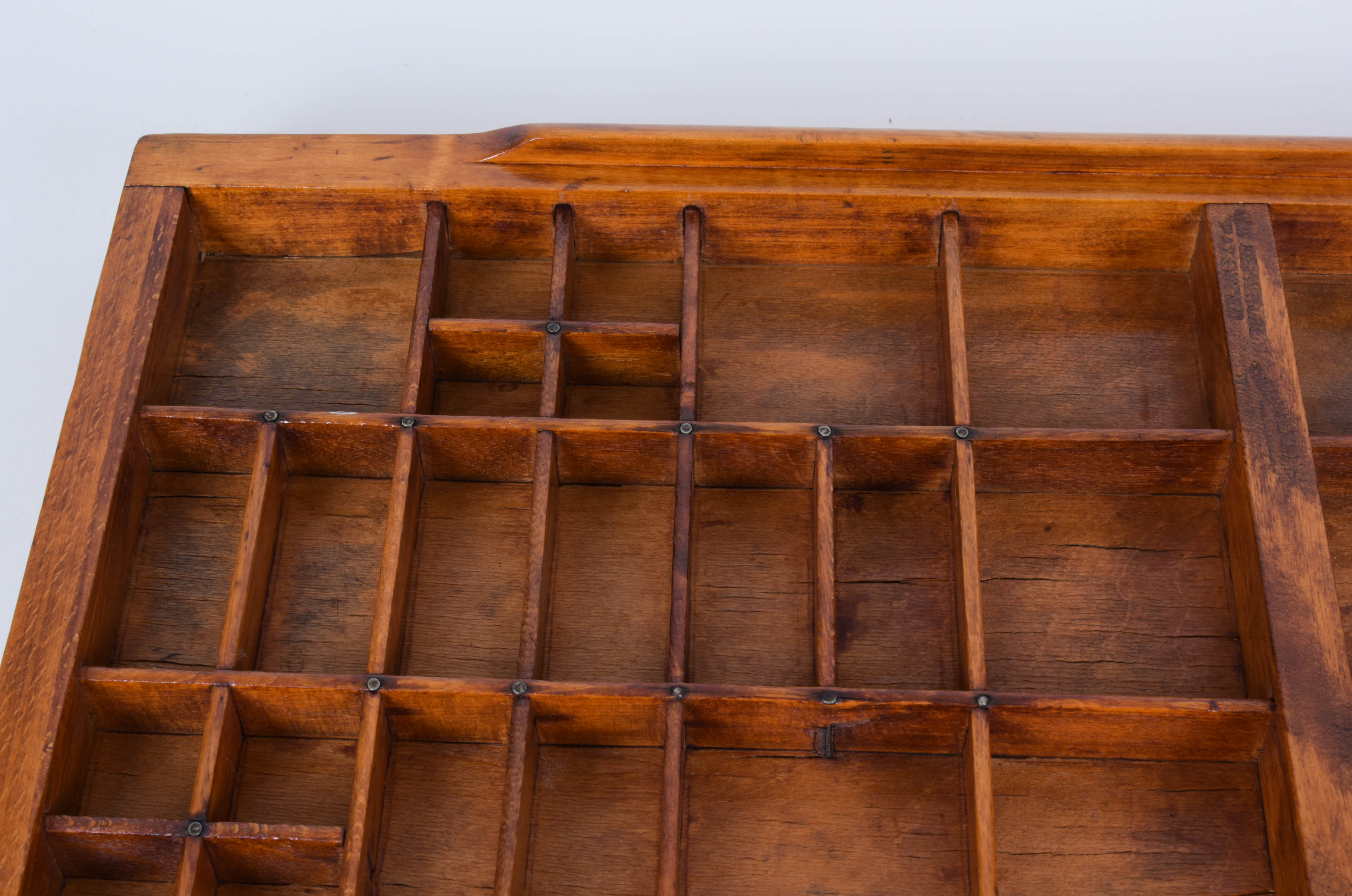 Pair of Antique Printer's Trays with Miniatures