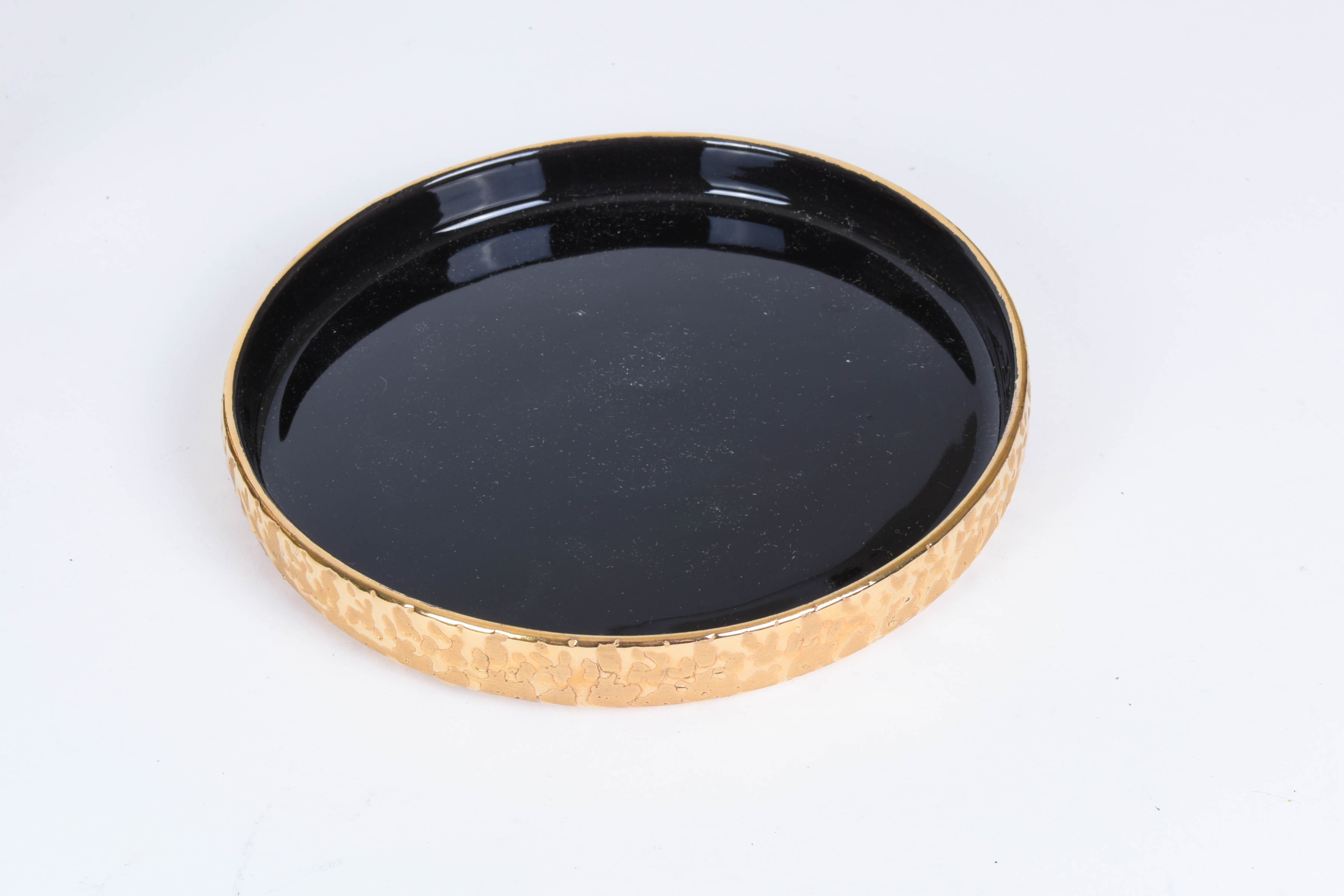 Set of Black and Gold Mid-Century Modern Glassware