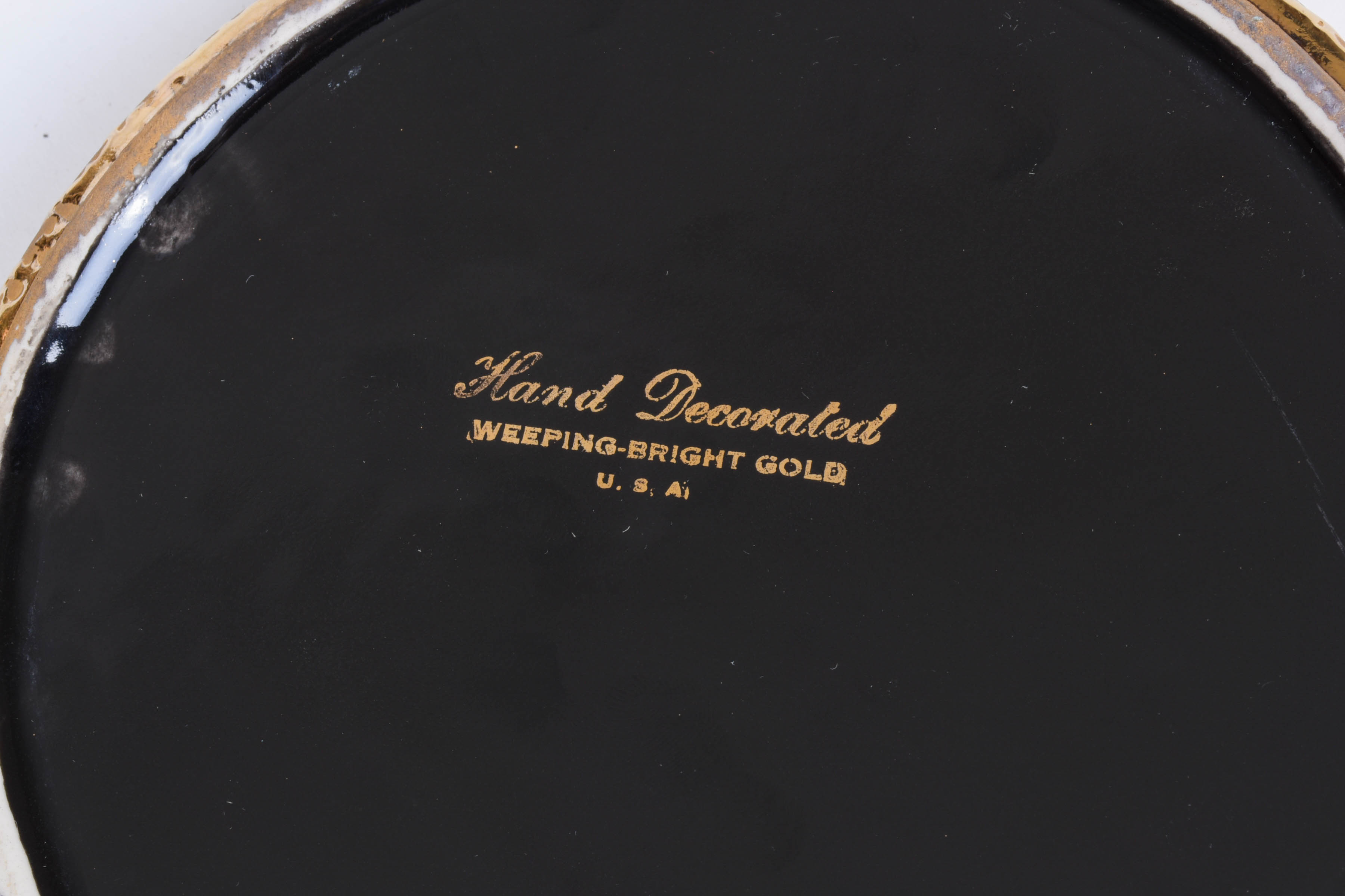 Set of Black and Gold Mid-Century Modern Glassware