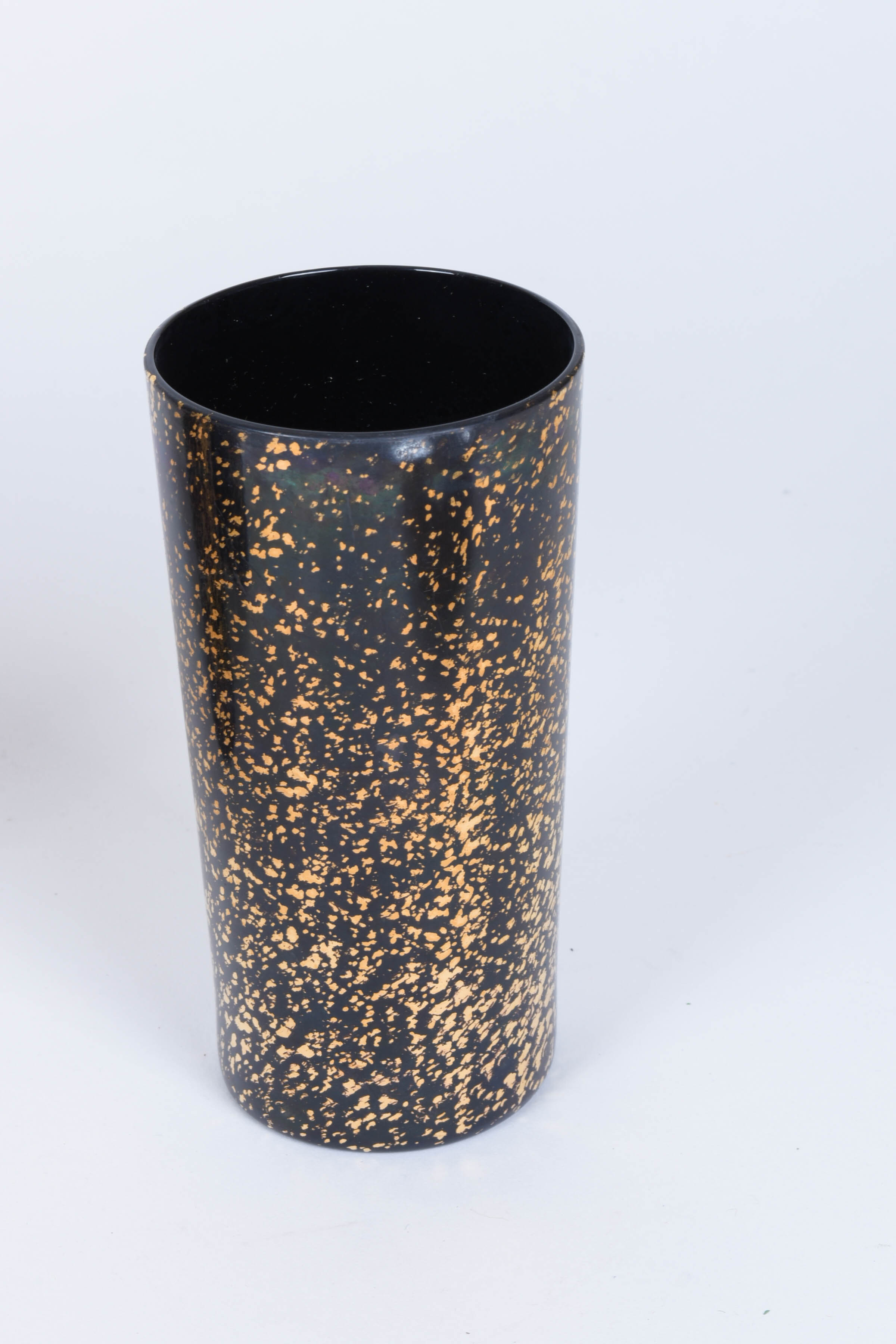 Set of Black and Gold Mid-Century Modern Glassware