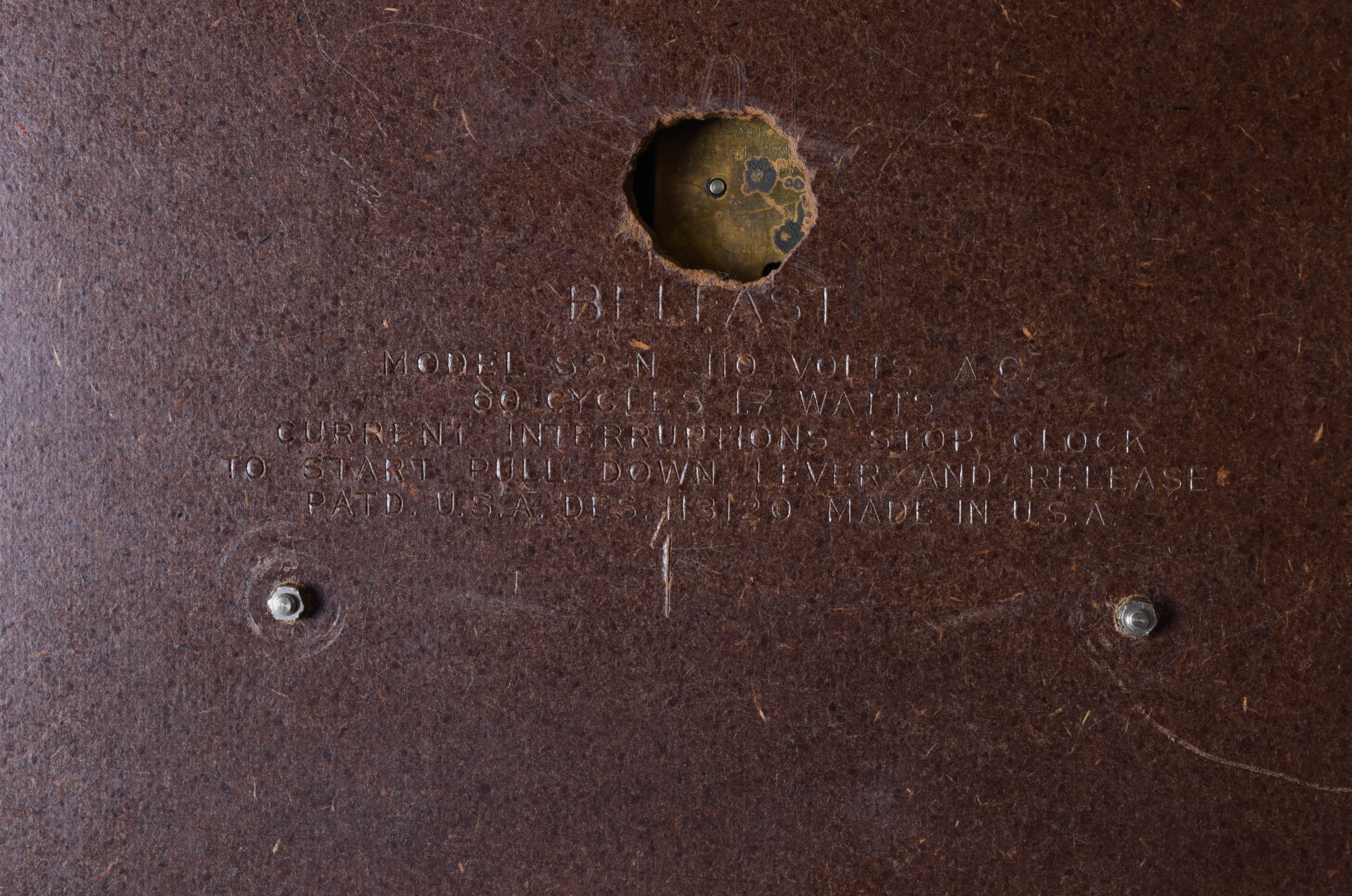 Circa 1950s Westclox "Belfast" Wall Clock