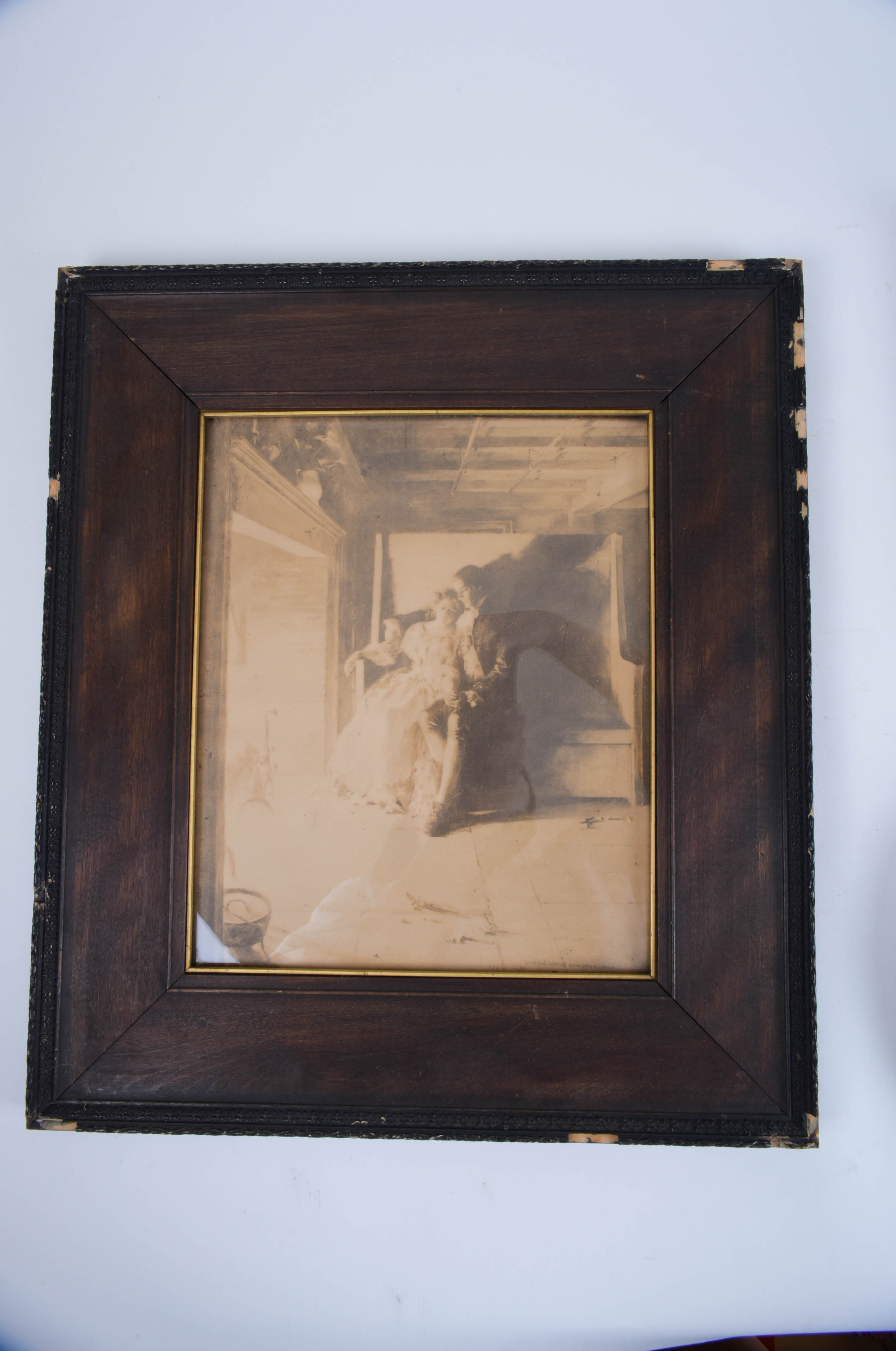 Vintage Framed Art Featuring Women and Children