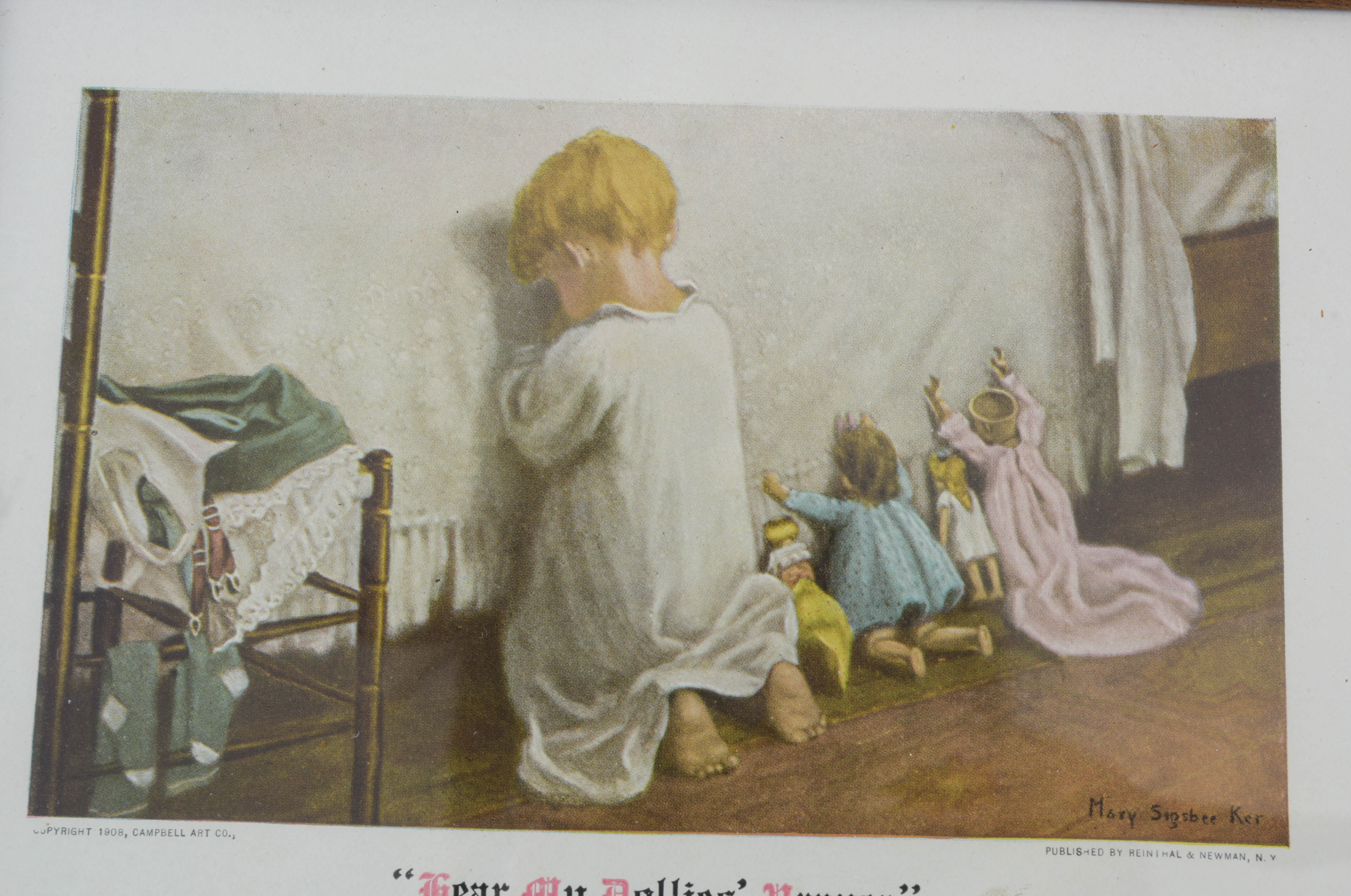 Vintage Framed Art Featuring Women and Children