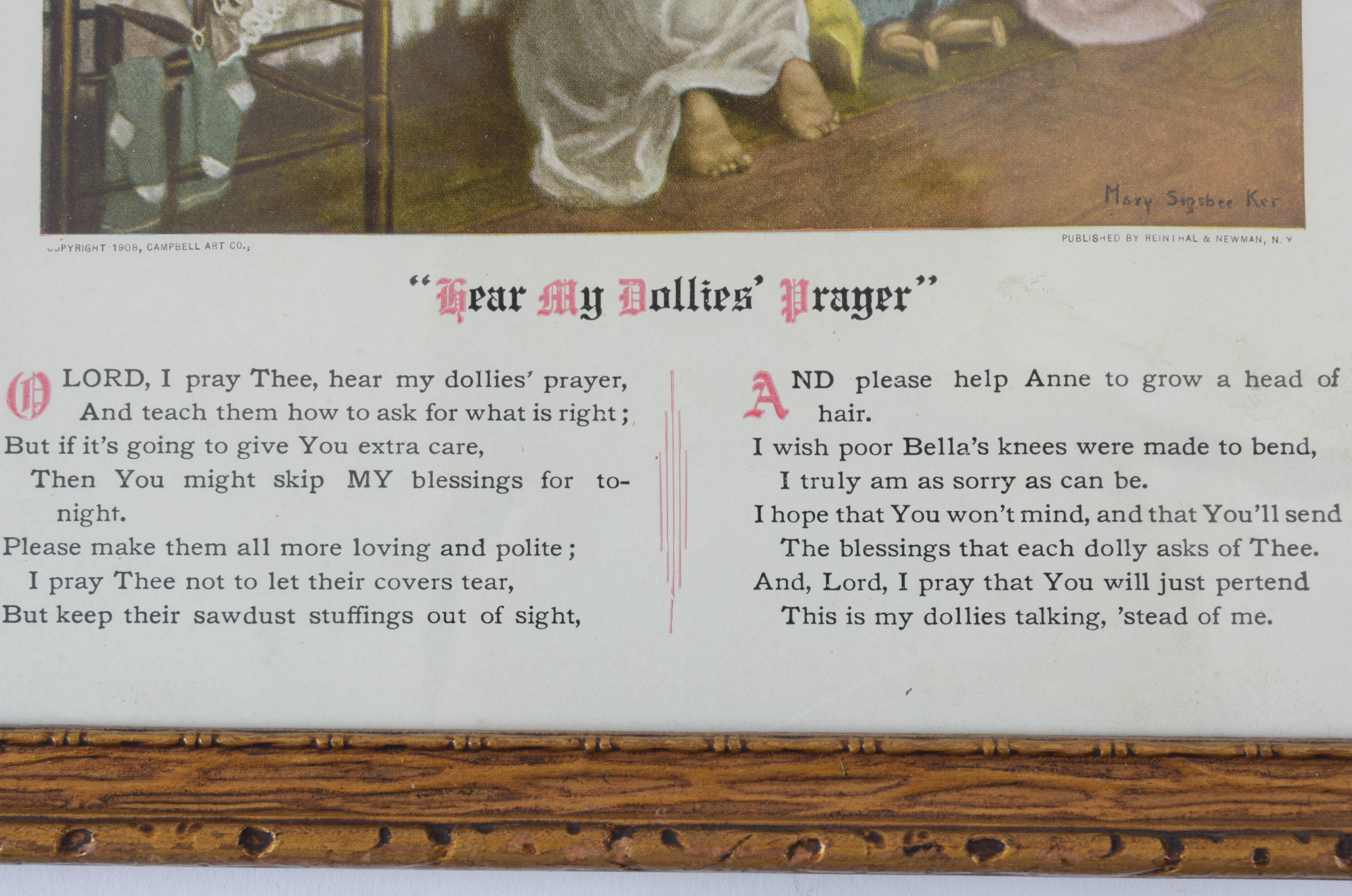 Vintage Framed Art Featuring Women and Children