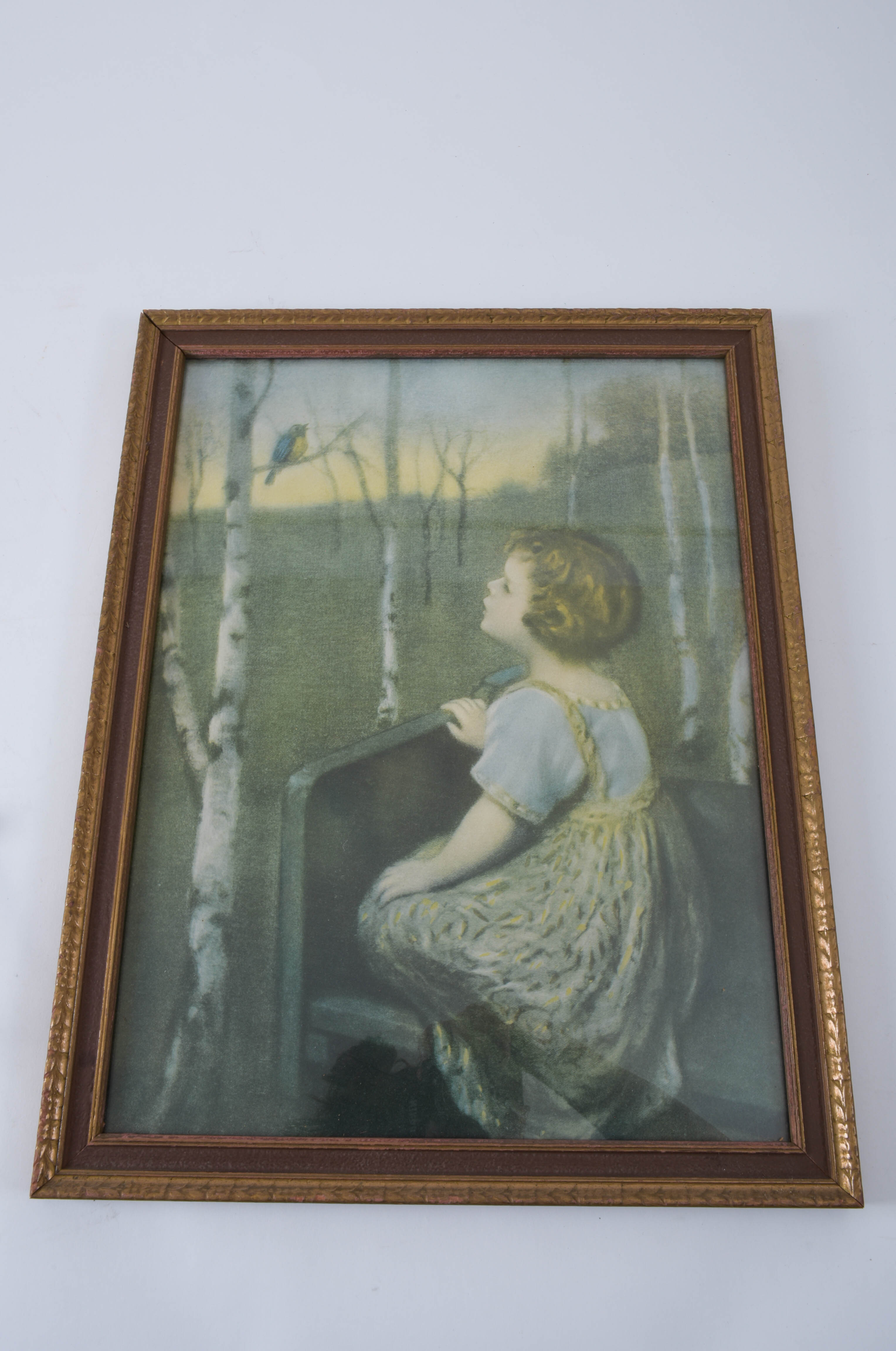 Vintage Framed Art Featuring Women and Children