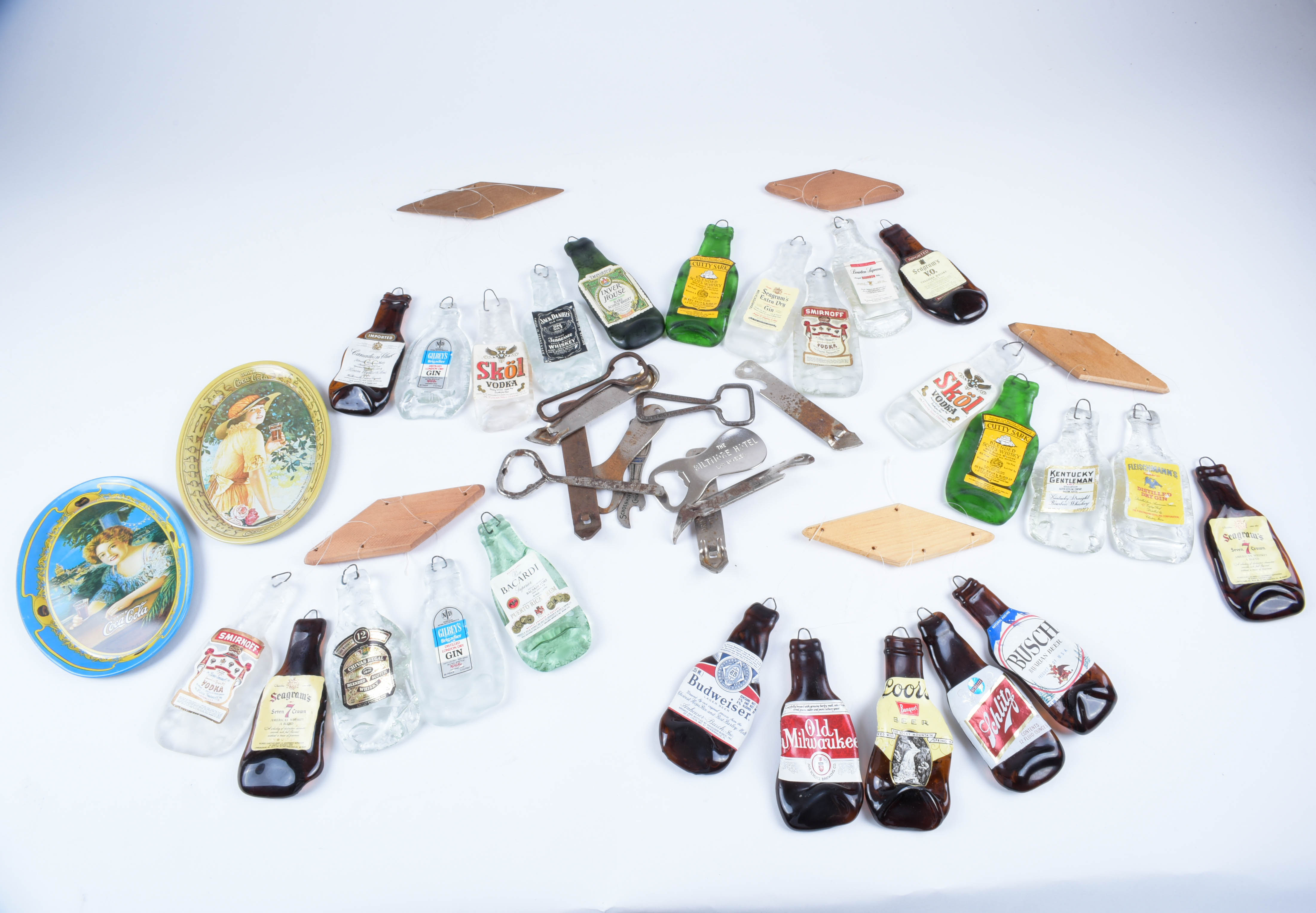 Vintage Bottle Openers and Assorted Beverage Decor