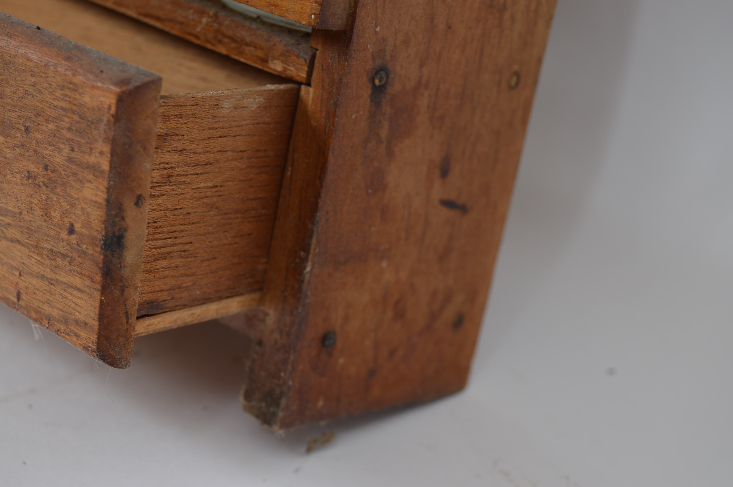 Vintage Wooden Spice Rack and Glass Spice Jars