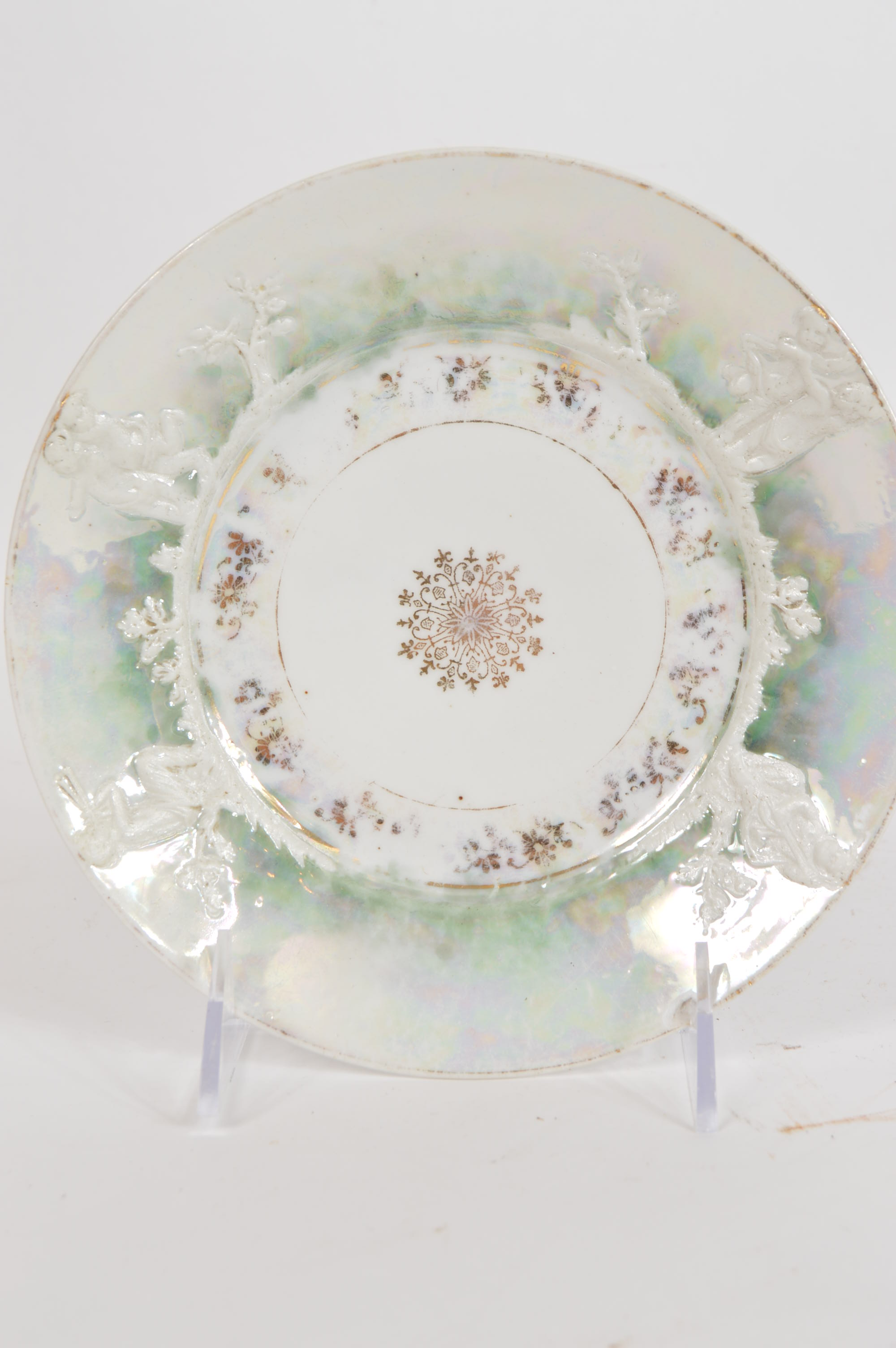 Four Antique Fine China Dessert Plates