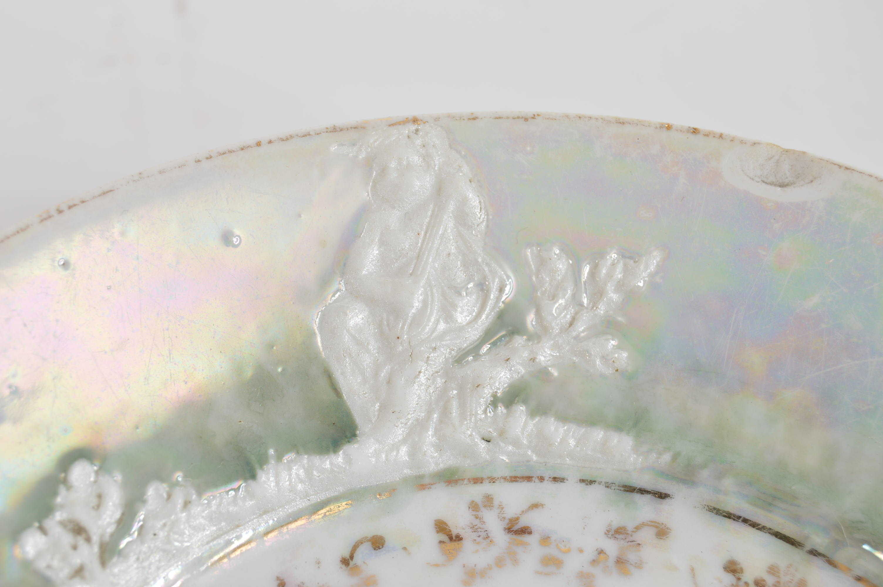 Four Antique Fine China Dessert Plates