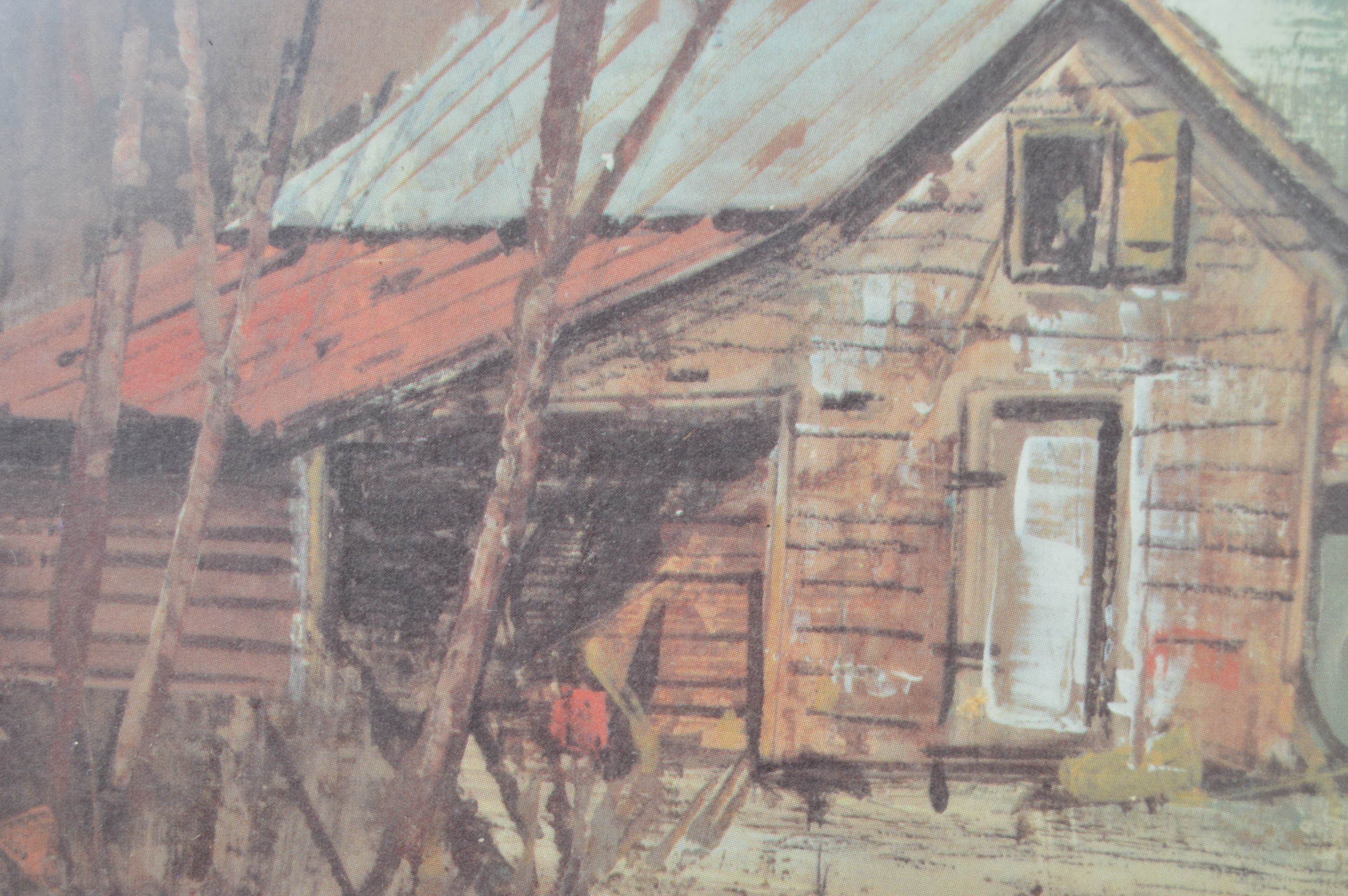 Pair of Framed Offset Lithograph Farm Scenes