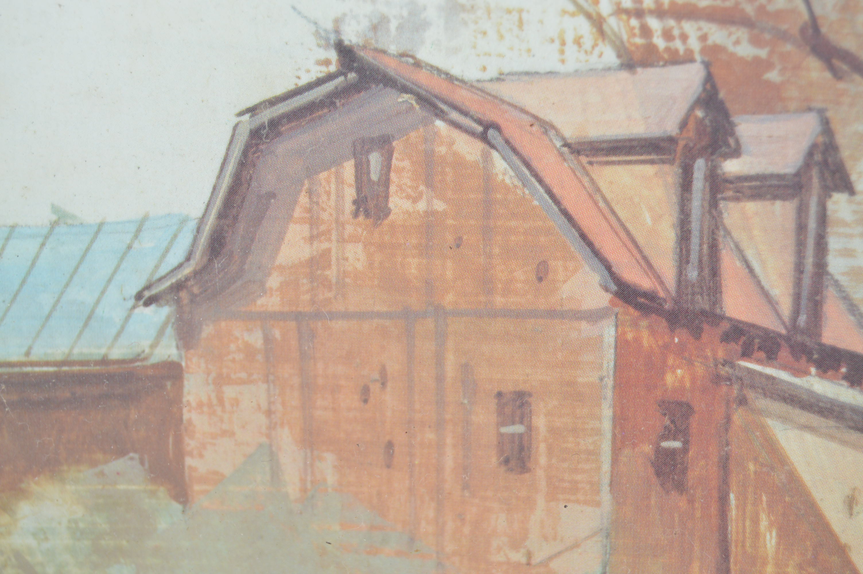 Pair of Framed Offset Lithograph Farm Scenes