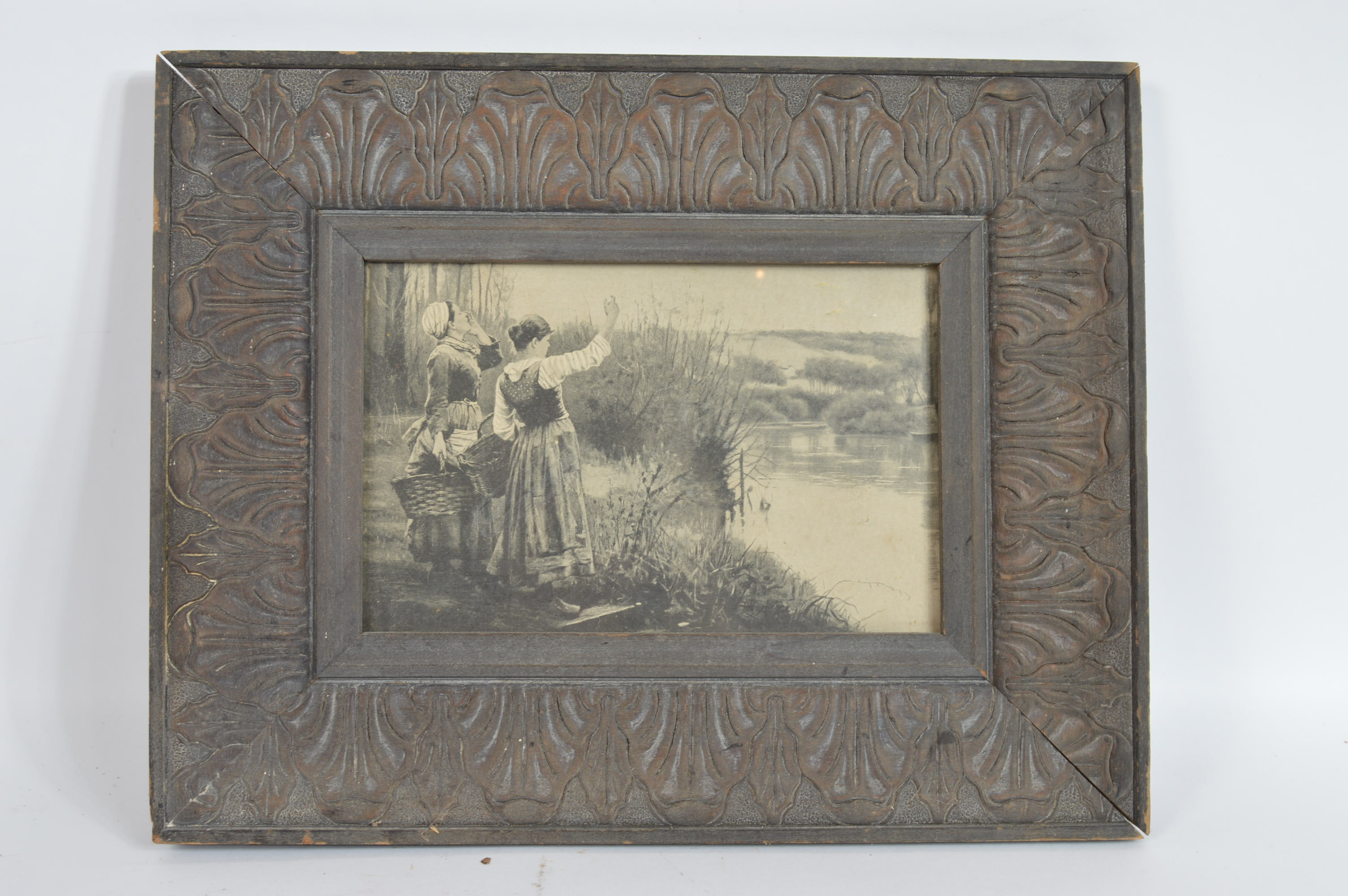 Vintage Watering Can, Green Vase, and Framed Print