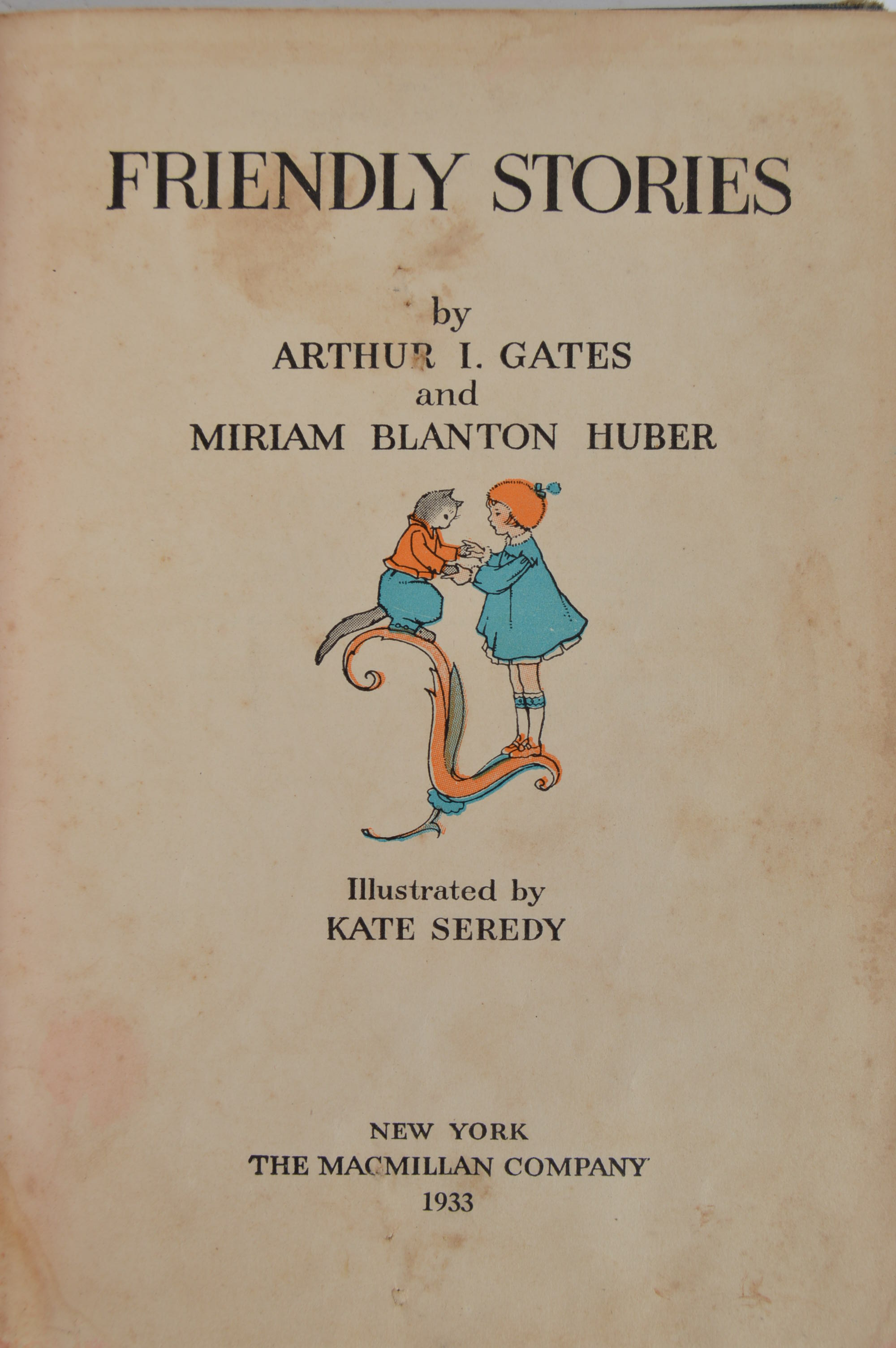 Antique and Vintage Educational Books and Wooden Bookshelf