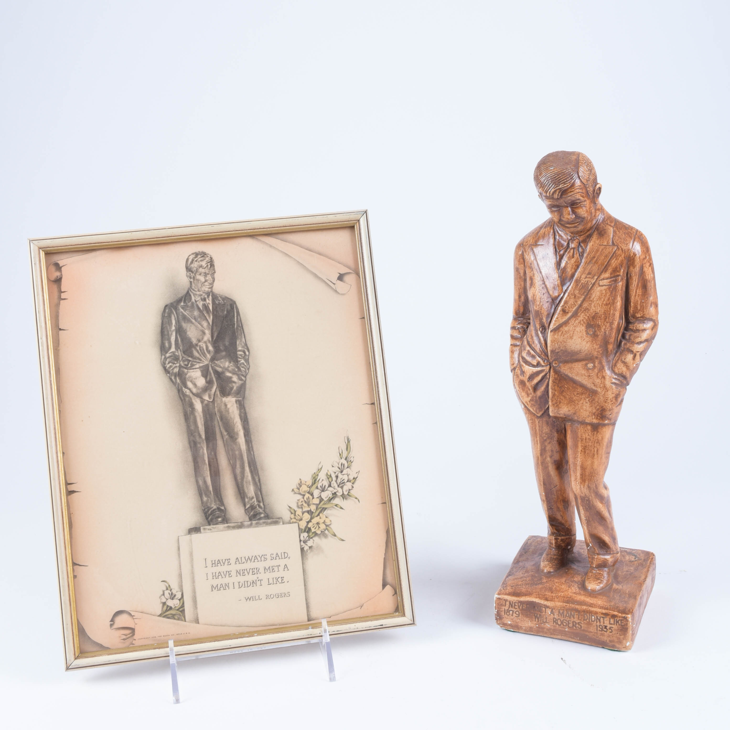 Will Rogers Statue and Print